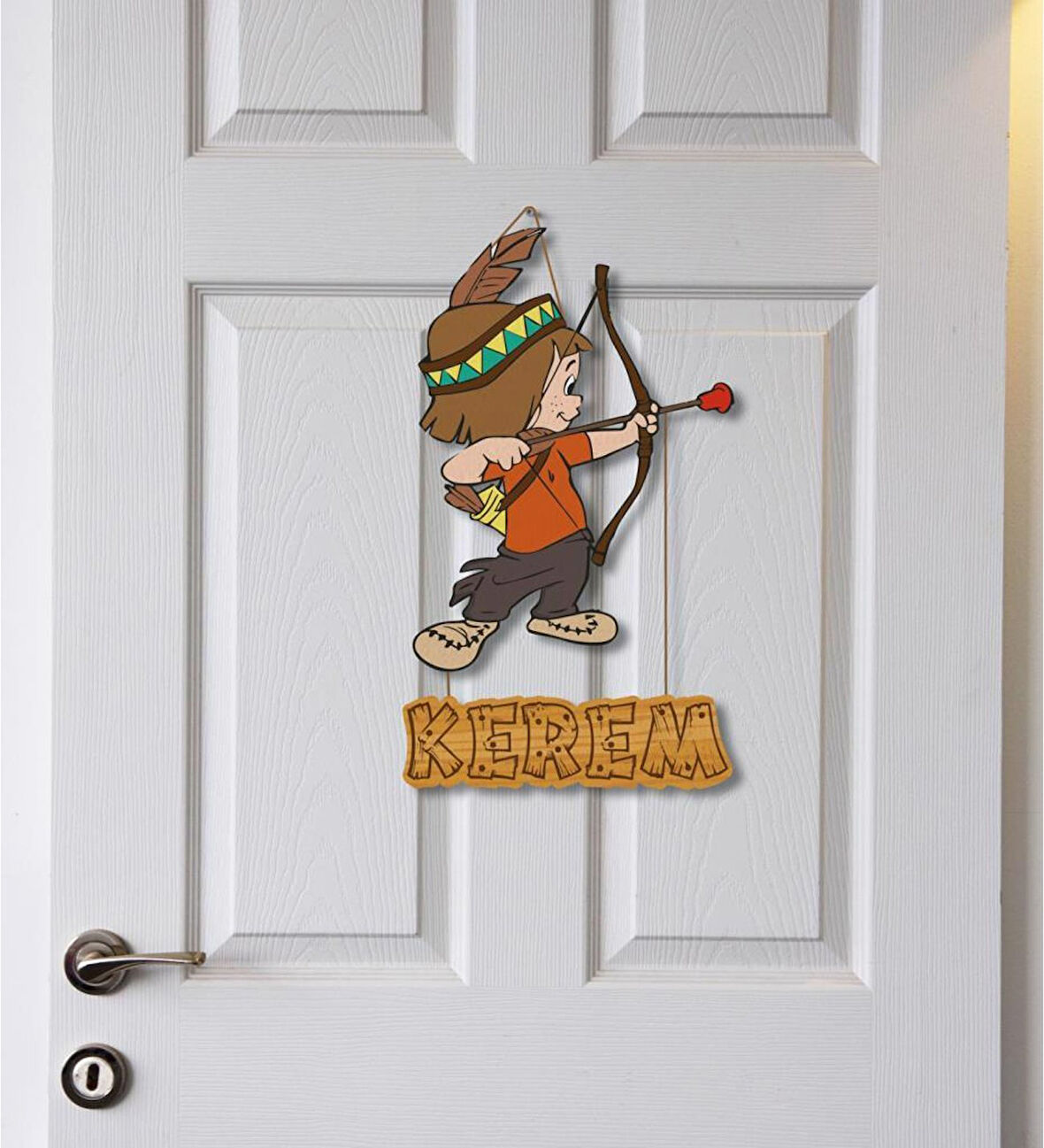 Meşgalem Minik Okçu Temalı Kişiye Özel Kapı Süsü