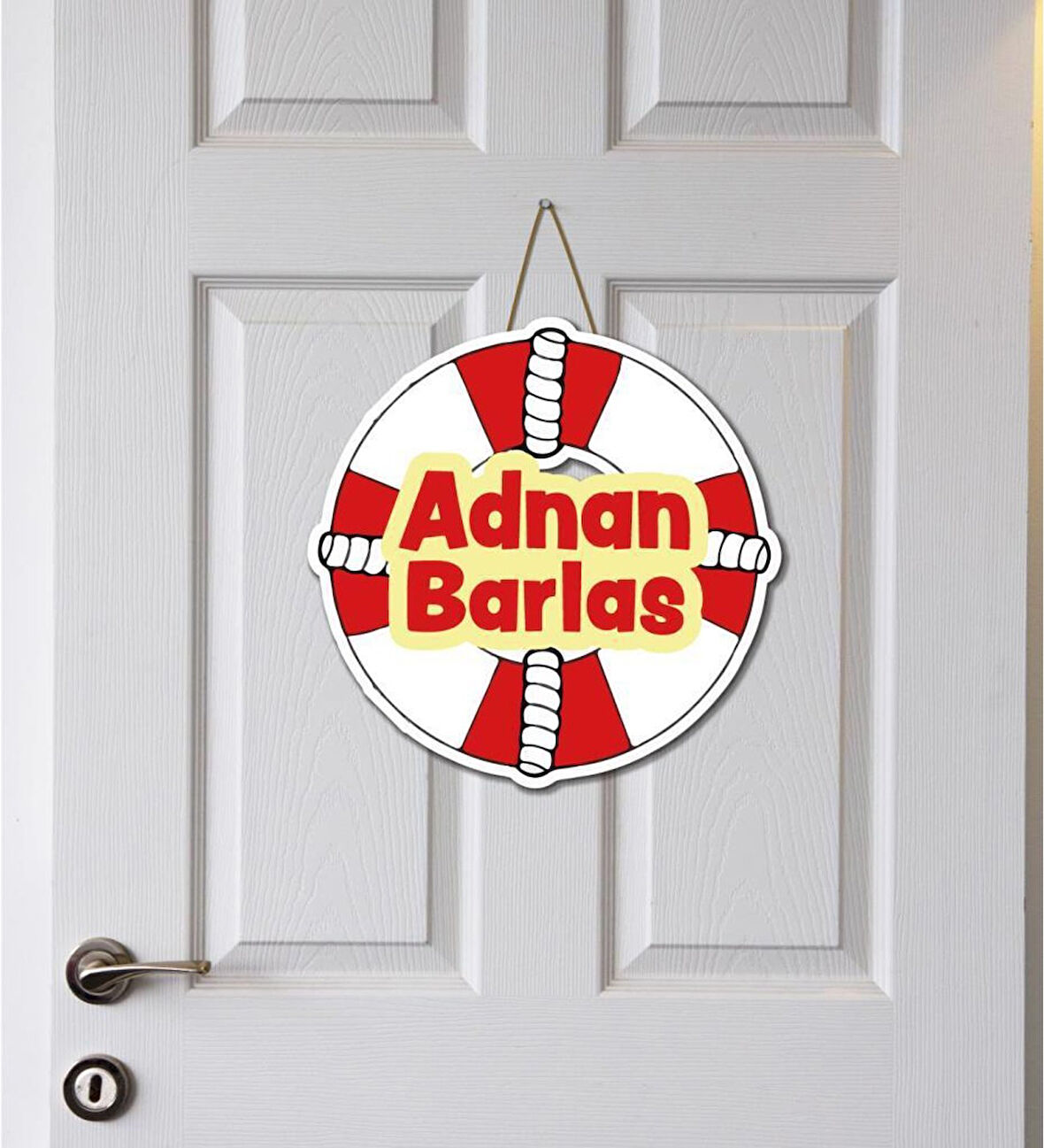 Meşgalem Denizci Kurtarma Simidi Temalı Kişiye Özel Kapı Süsü