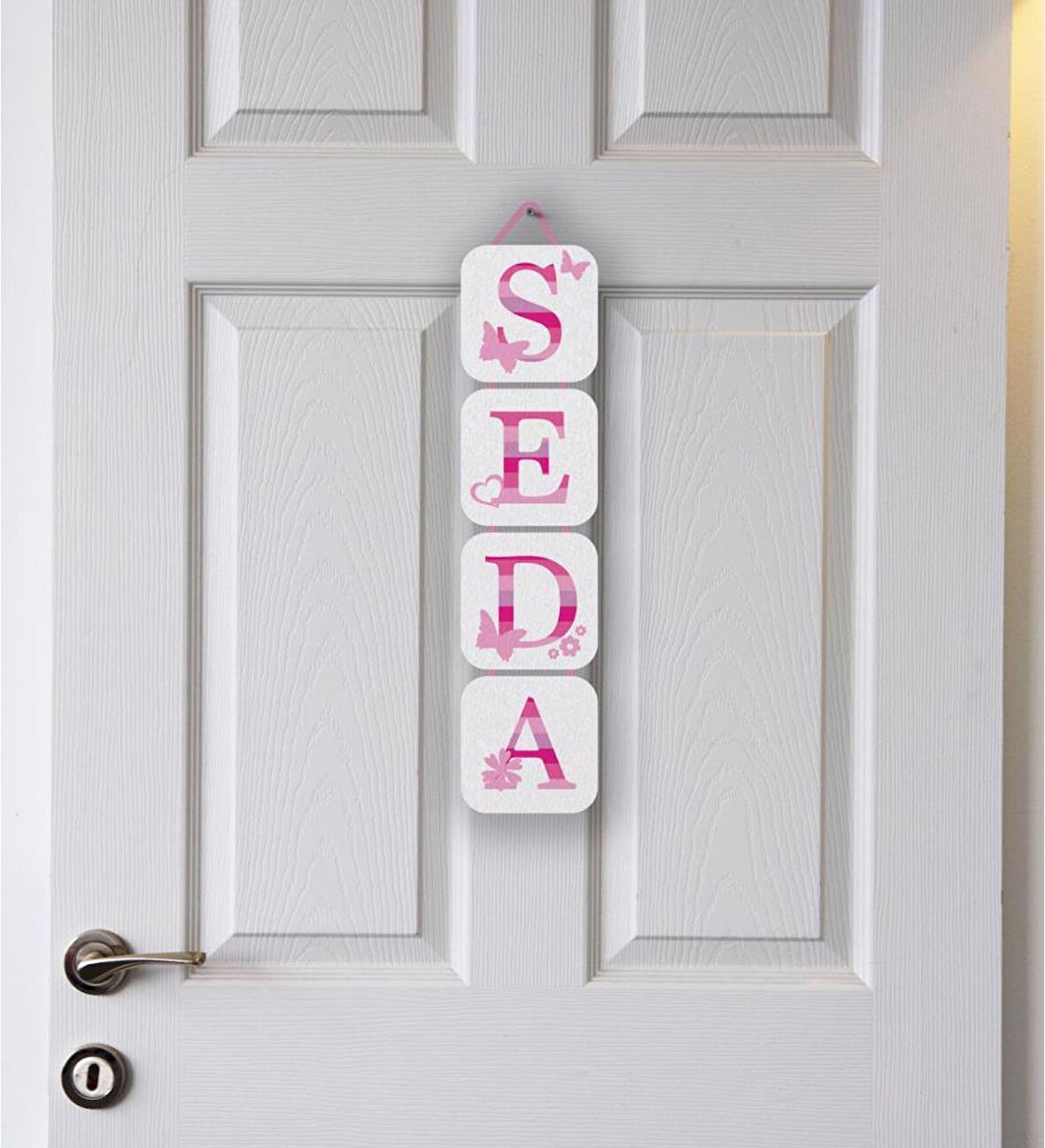 Kişiye Özel Bebek Kapı Süsü Kelebekli