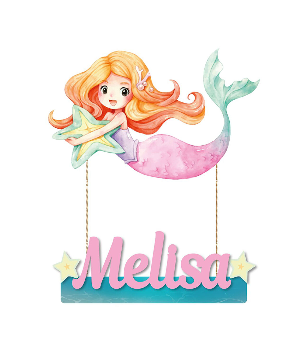 Meşgalem Deniz Kızı Temalı Kişiye Özel Kapı Süsü