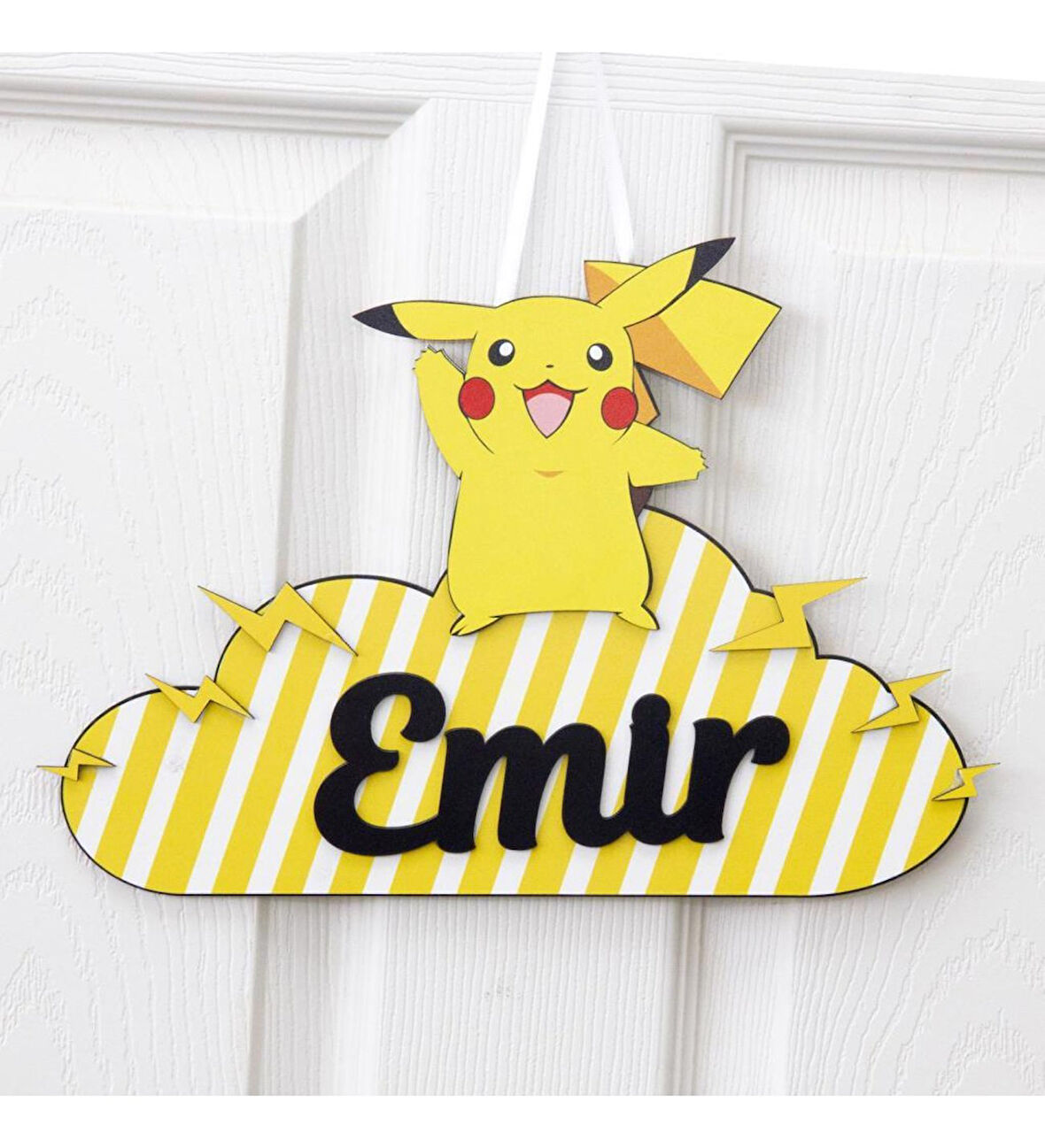 Kişiye Özel Bebek Kapı Süsü 3D Pikachu