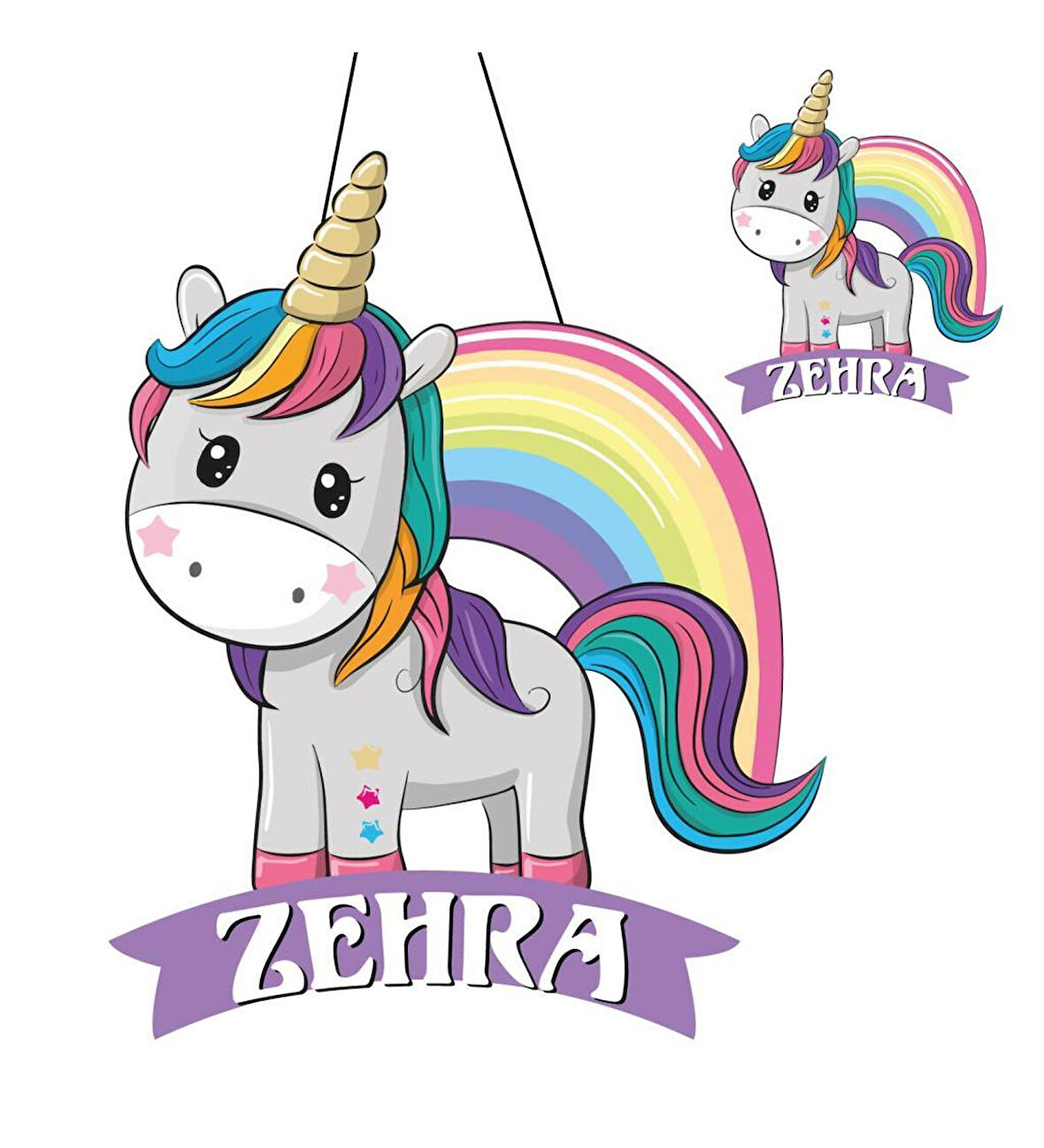 Kişiye Özel Bebek Kapı Süsü Ve 50 Adet Magnet Seti At Unicorn