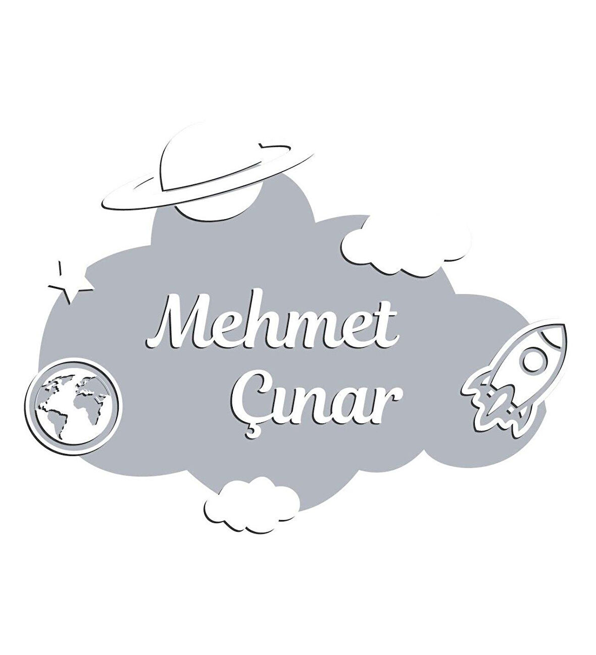 Meşgalem Gri Gökyüzü Temalı Kişiye Özel Kapı Süsü