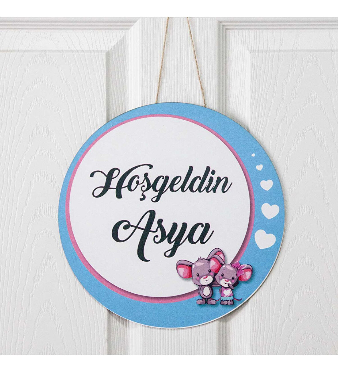 Meşgalem Minik Fare Temalı Kişiye Özel Kapı Süsü