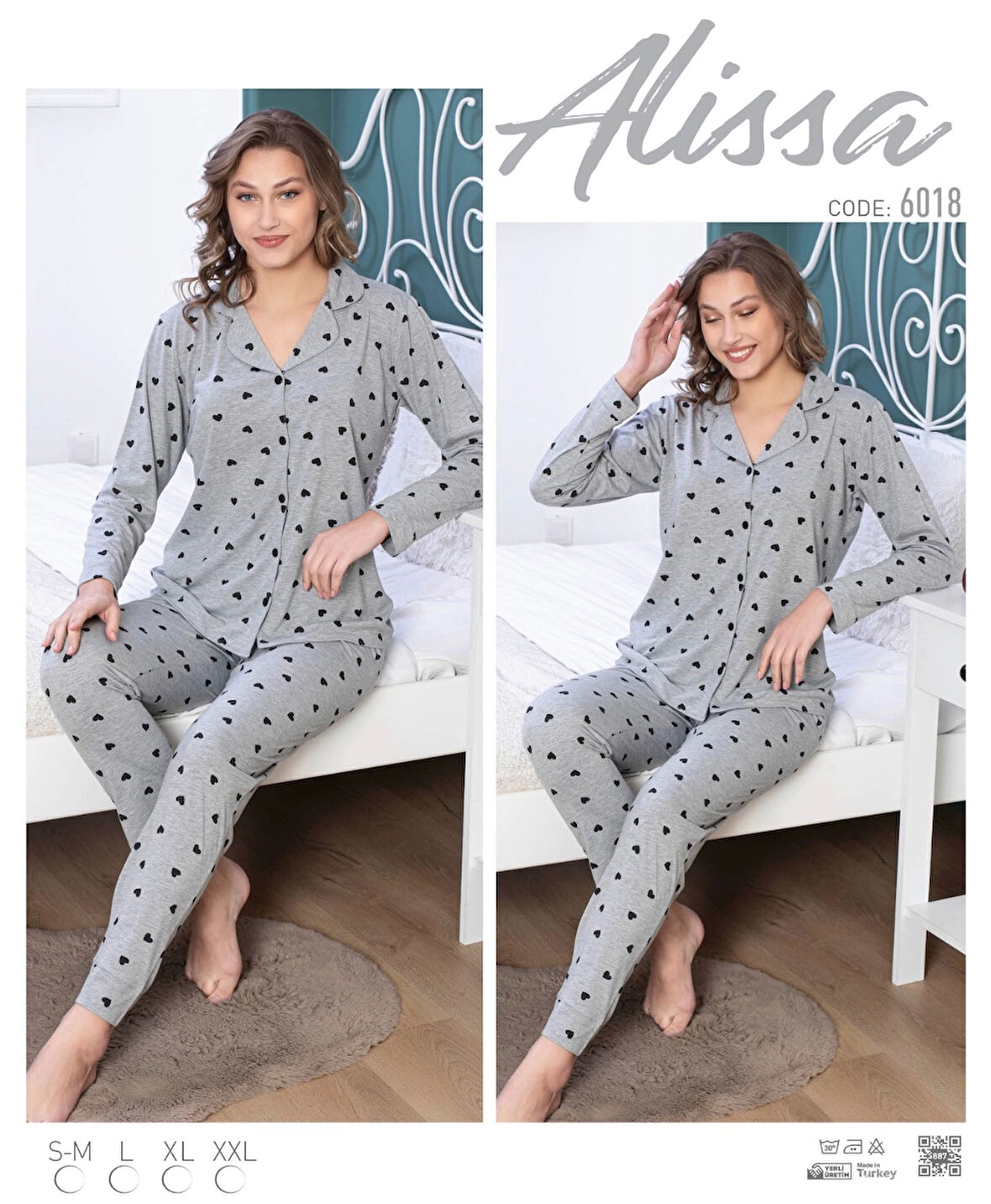 Alissa 6018 Kadın Uzun Kol Pijama Takımı