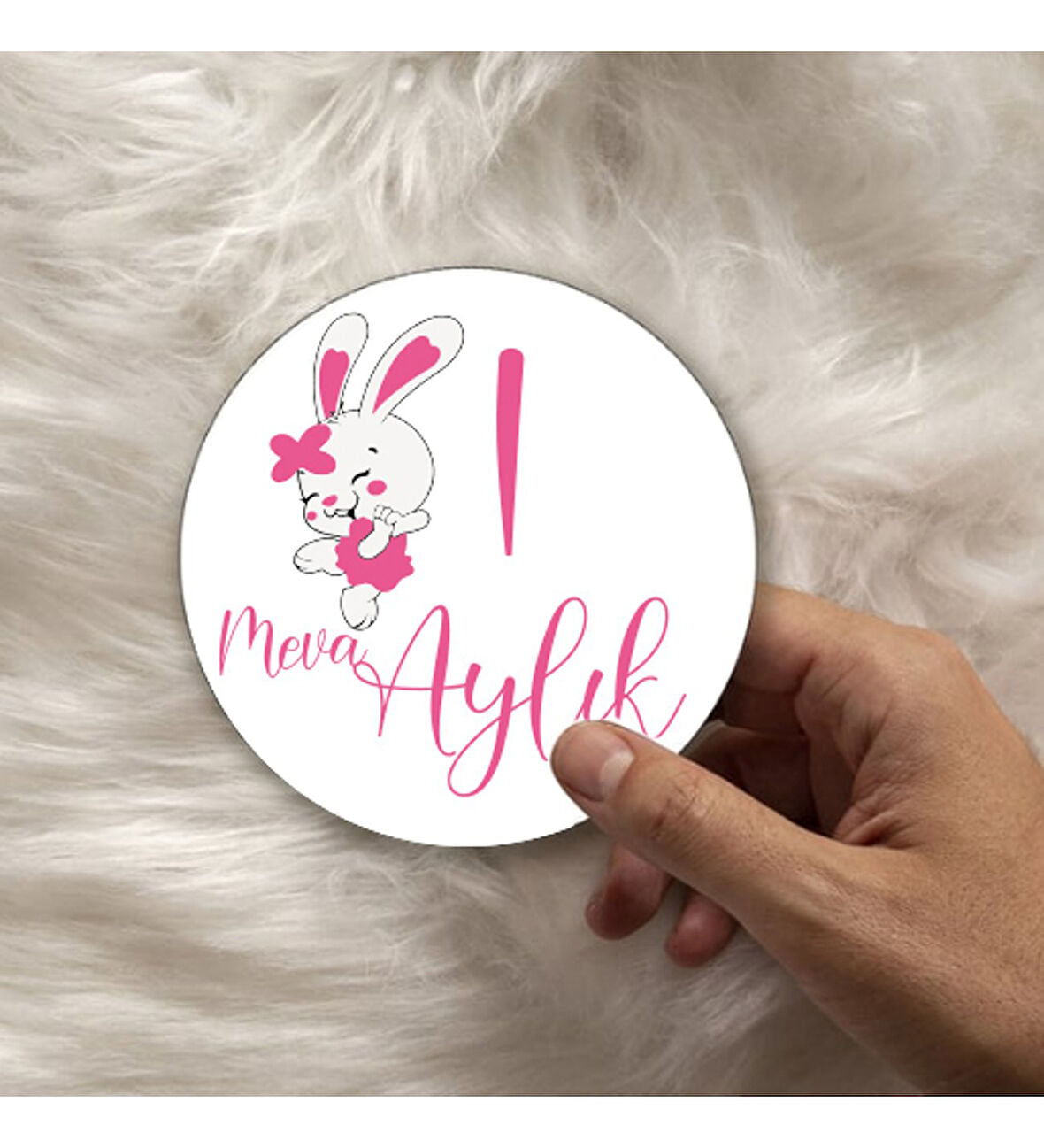 12 Aylık Ahşap Plak Seti  Bebek Aylık Fotoğraf Kartları