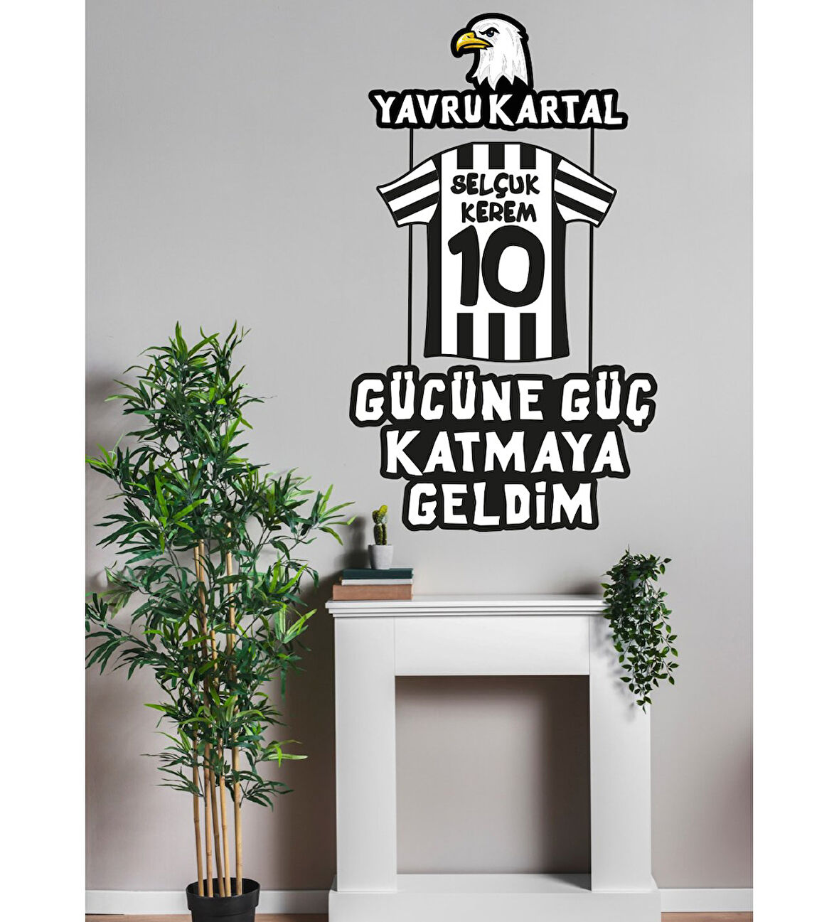 Kara Kartal Beşiktaş Temalı İsme Özel Bebek Odası Bebek Kapı Süsü