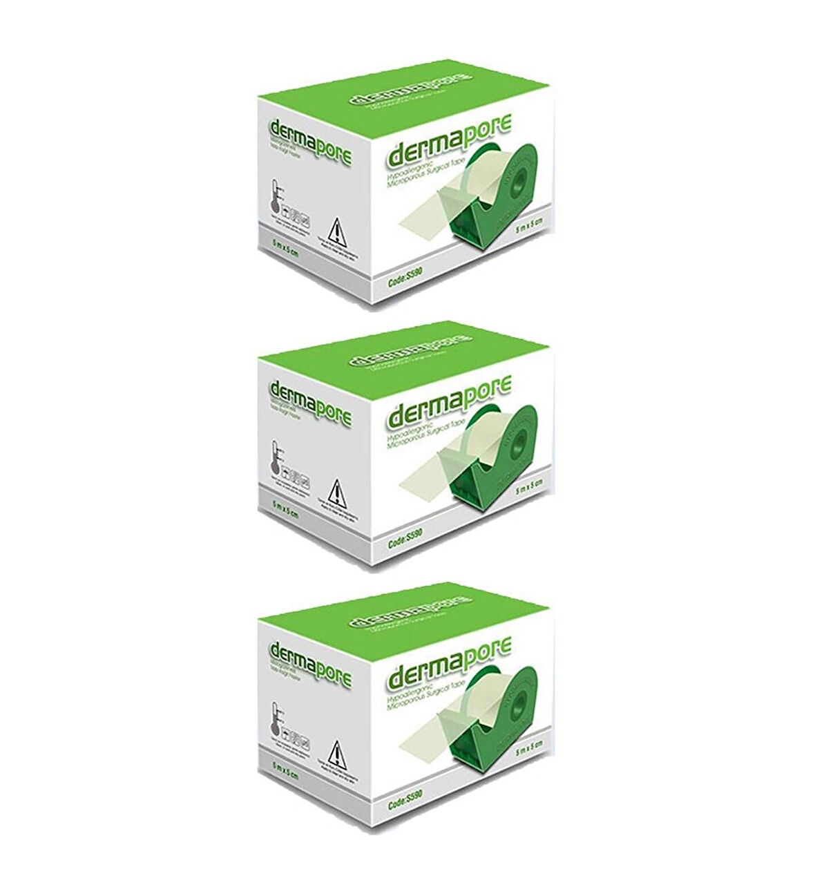 Dermapore Hipoalerjenik Tıbbi Kağıt Flaster 5x5 cm 3 Adet