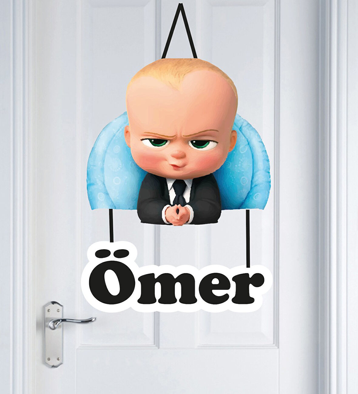 Meşgalem Patron Bebek Temalı Kişiye Özel Kapı Süsü