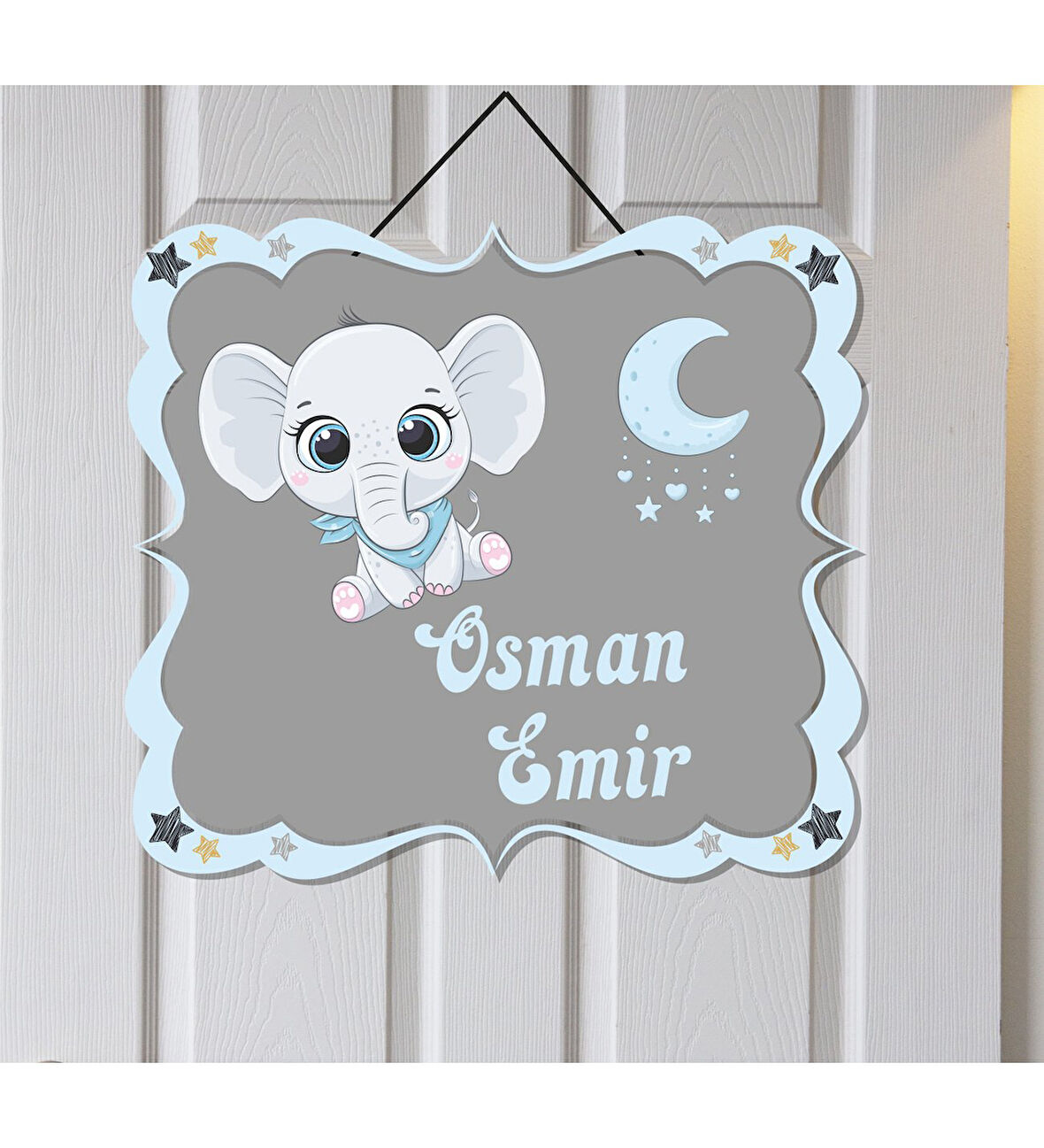 Meşgalem Kişiye Özel Küçük Fil  Kapı Süsü