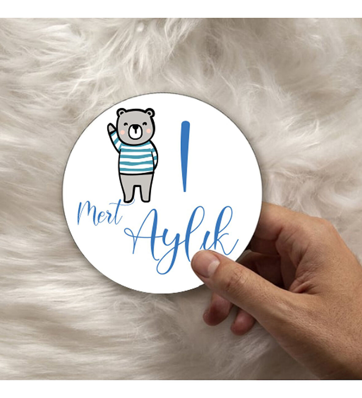 12 Aylık Ahşap Plak Seti  Bebek Aylık Fotoğraf Kartları