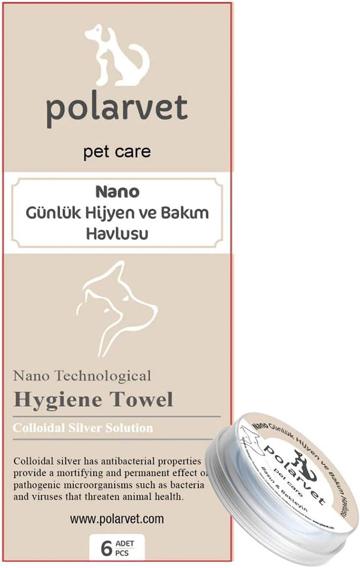 	 Polarvet Nano Günlük Hijyen Ve Bakım Havlusu 6 Tablet 22x26 Cm