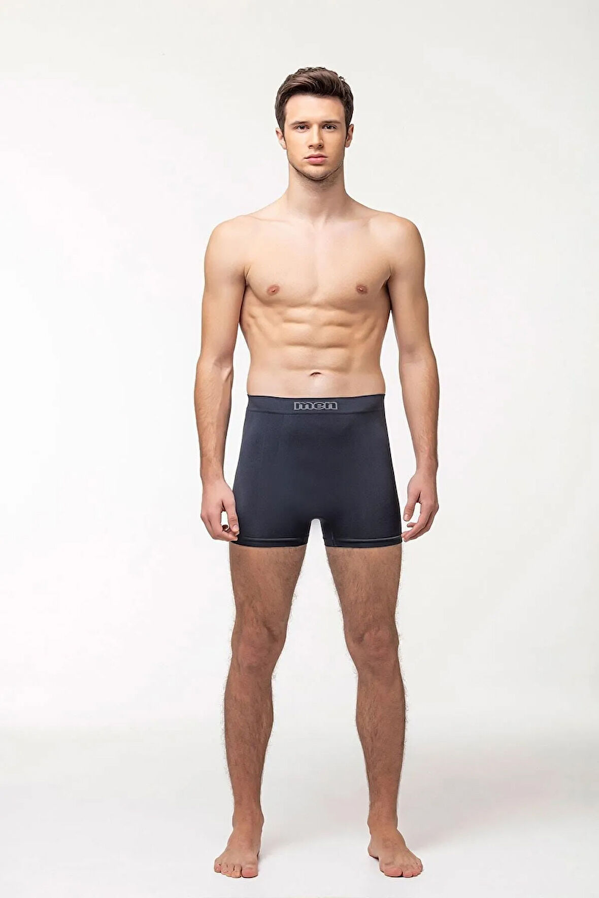 3 Adet Füme Renk Dikişsiz Boxer
