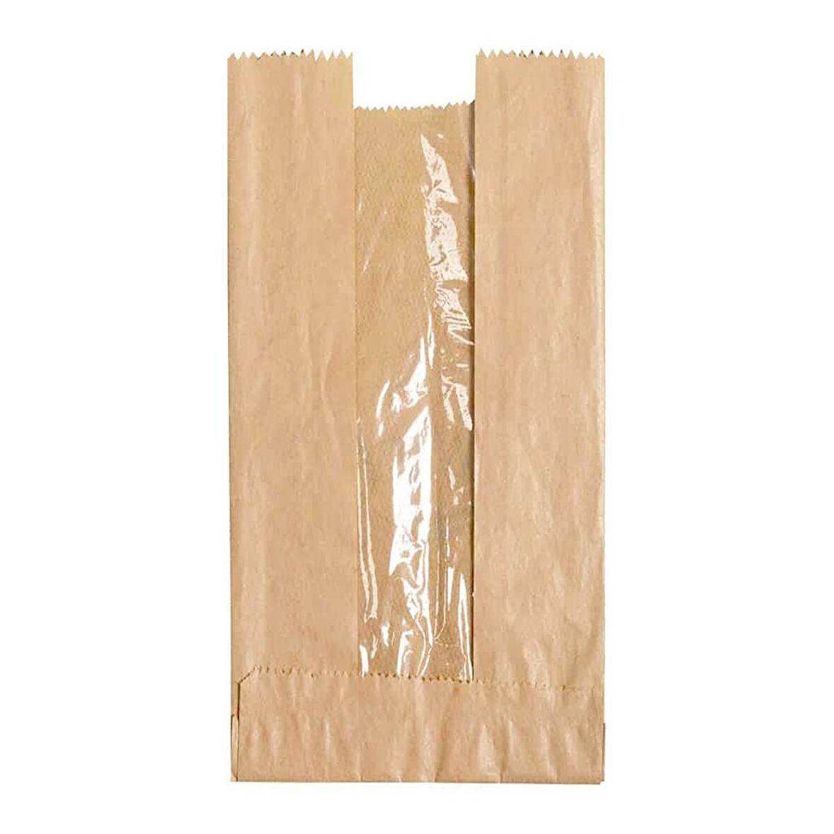 Pencereli Kraft Baget Ekmek Fırın Kese Kağıdı - Orta boy - 15 x 41 Cm. - 0.510 Kg. - 10 Paket