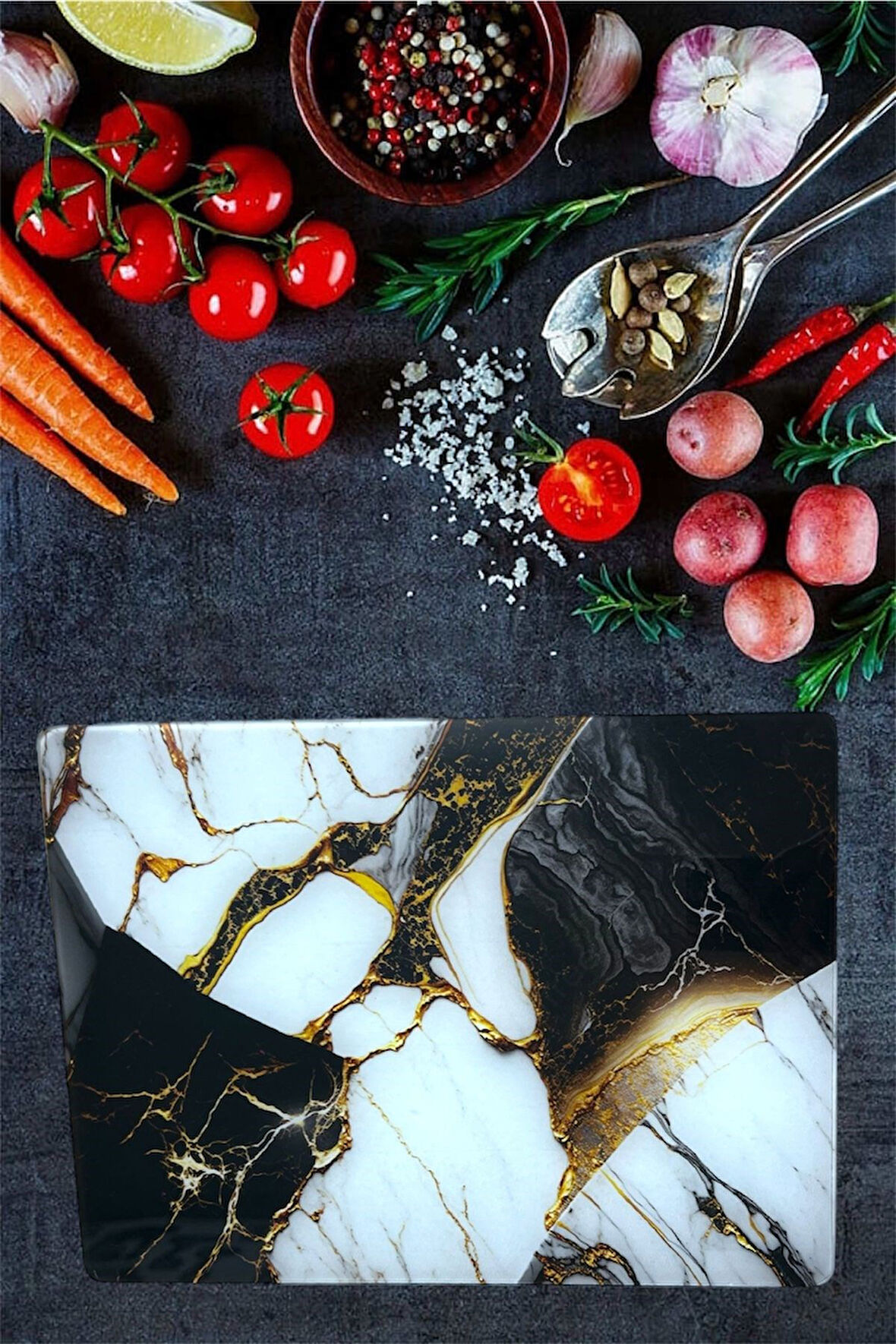 Cam Kesme Tahtası Ve Sunum Tablası Kırılmaz Çizilmez Kaymaz 35cm X 25cm