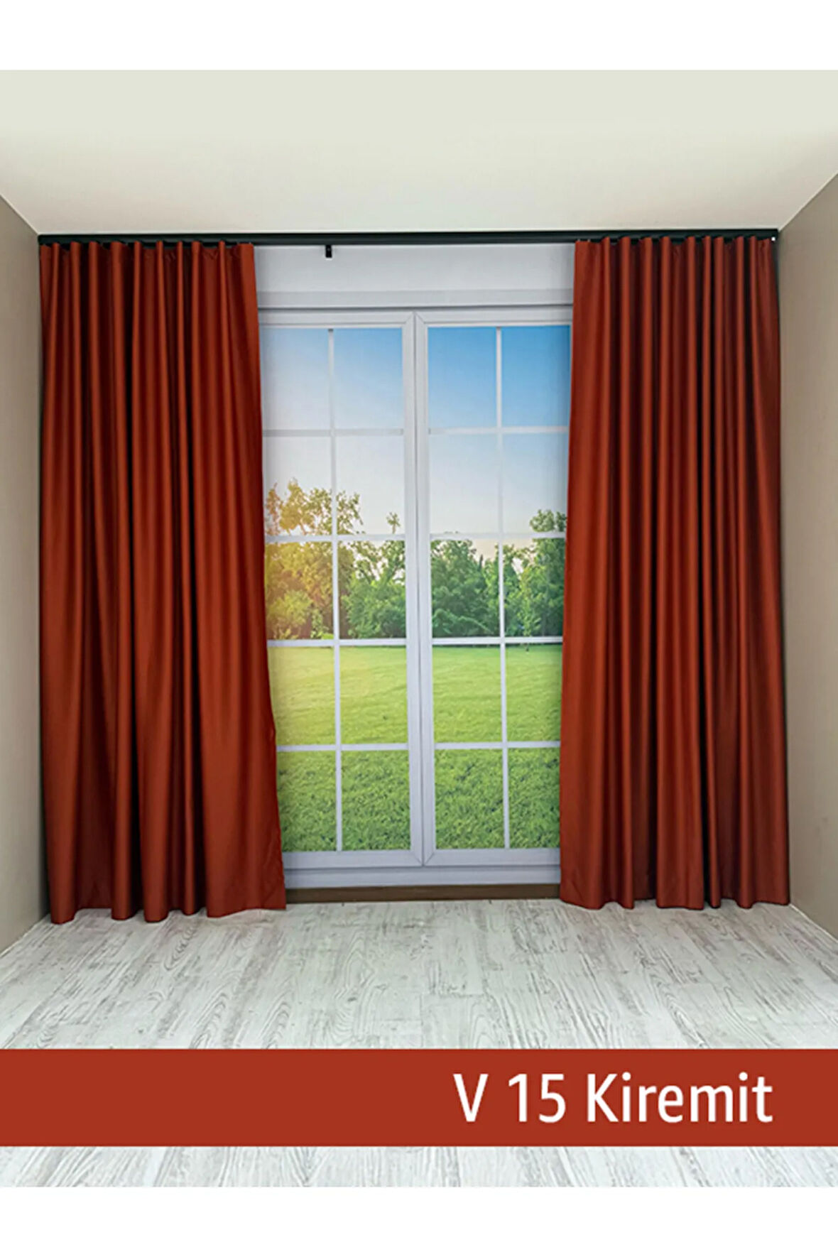 Donatti Kiremit Rengi Star Blackout Pilesiz Tek Kanat Fon Perde