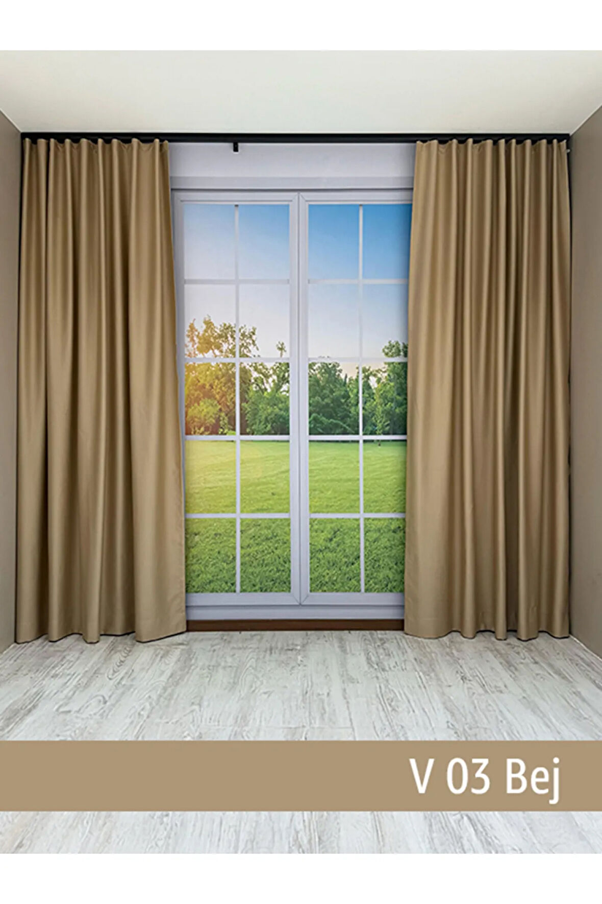 Donatti Bej Star Blackout Pilesiz Tek Kanat Fon Perde