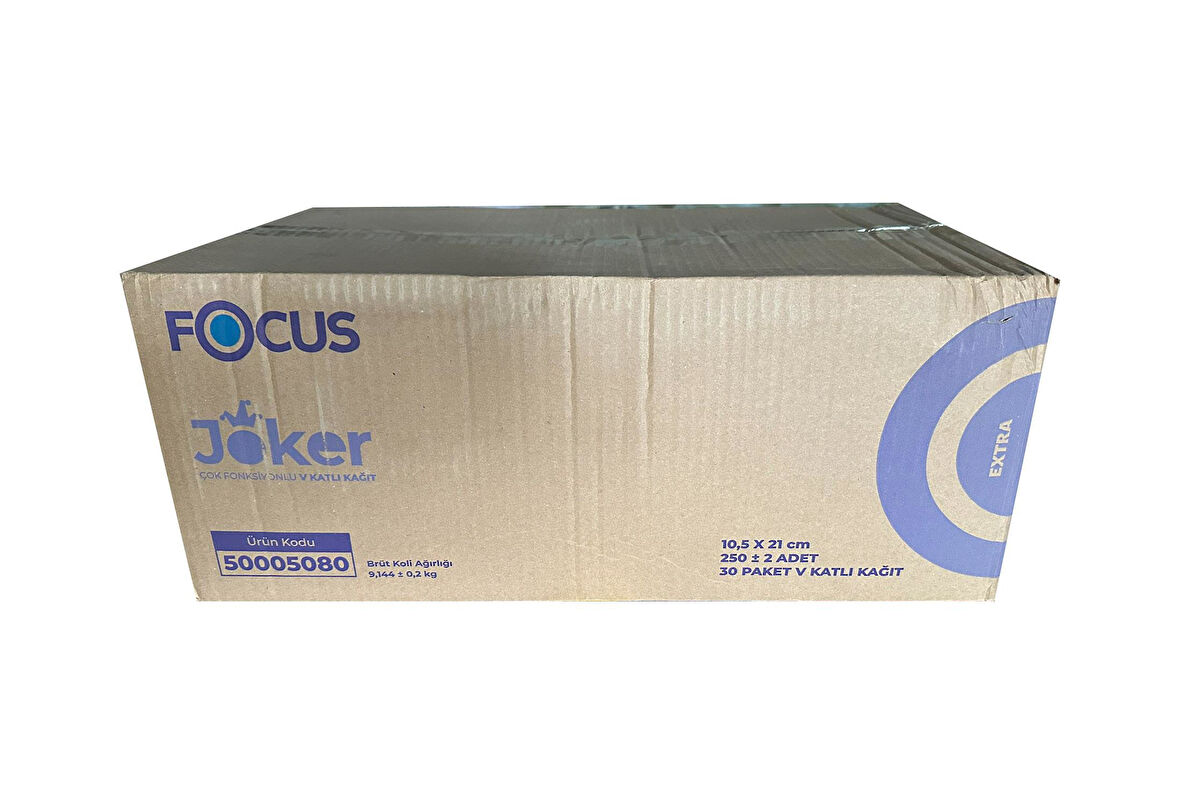 Focus Joker Masaüstü Tek Çek V Katlama Kağıt Dispenser Peçete - 2 Kat - 250 Adetlik 30 Paket / Koli