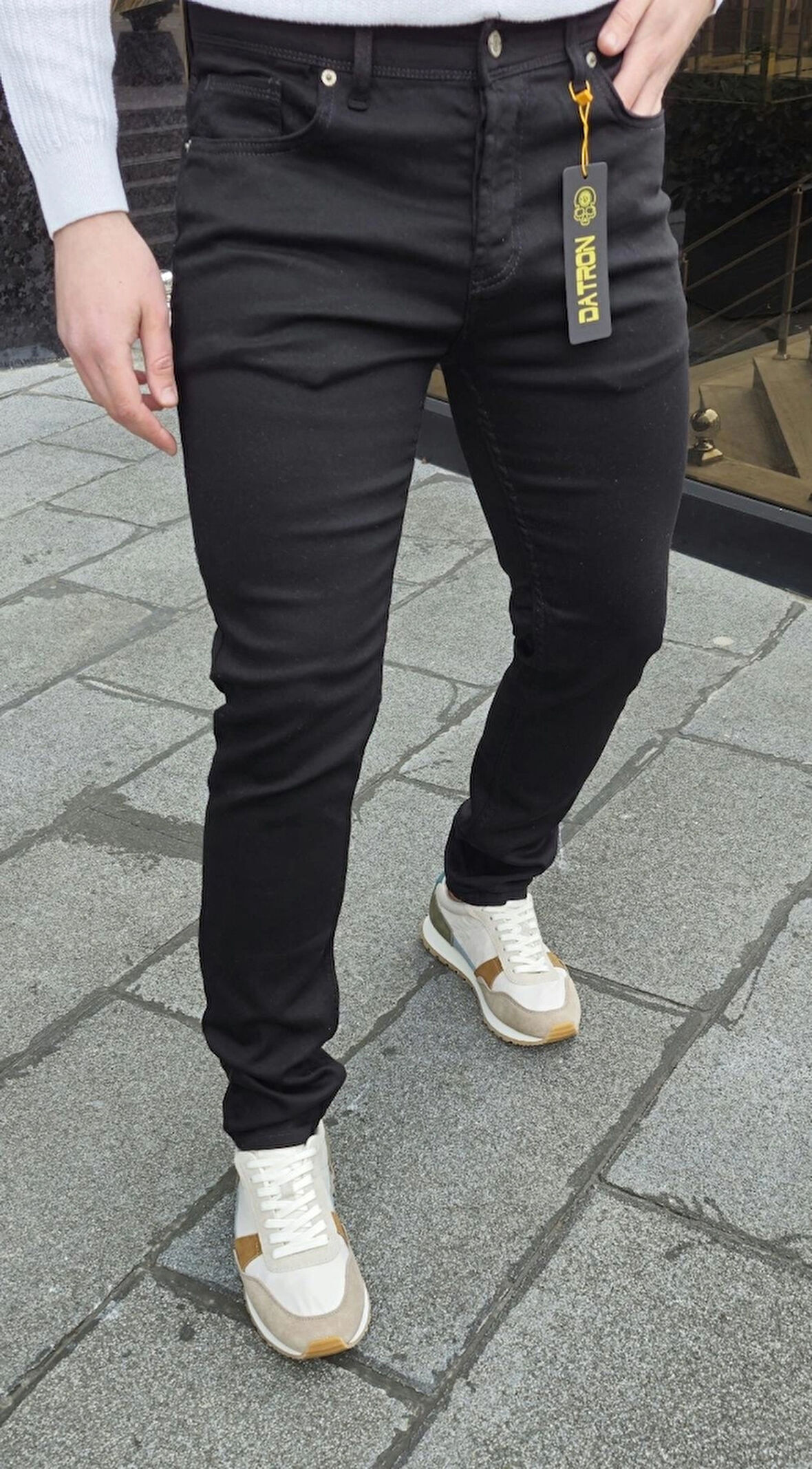Datron Siyah Erkek Slim Fit Likralı Pantolon