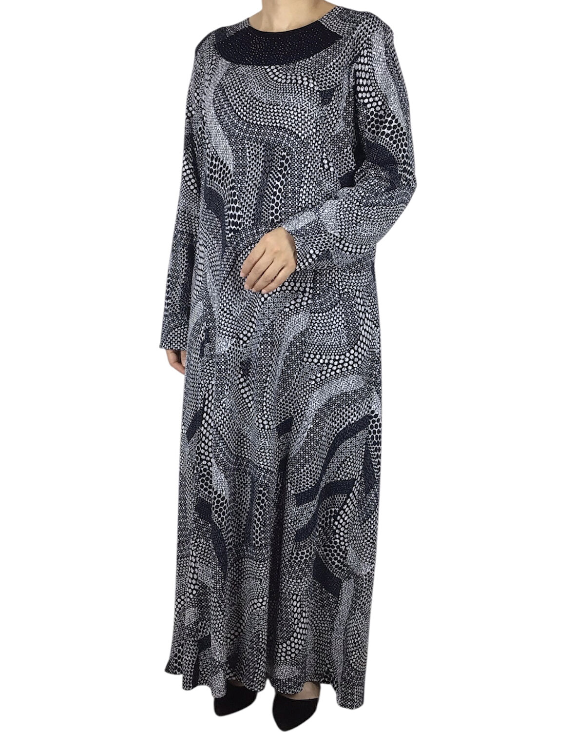 ANNE DESENLİ KULPLU ELBİSE