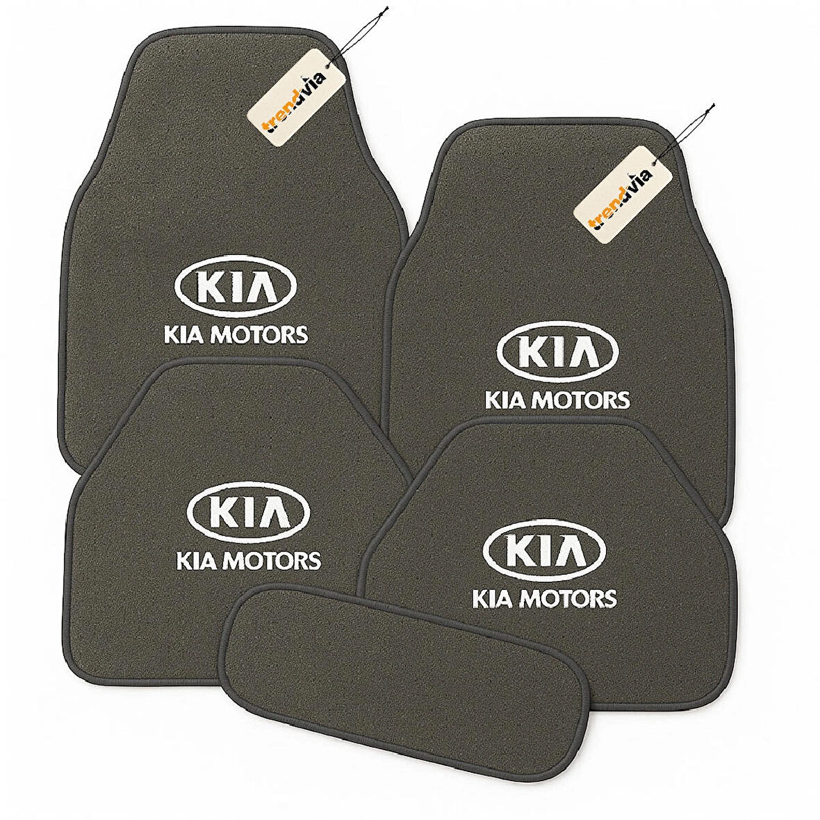 Gri Renk Kia Motors Logolu Oto Halı Paspas Seti 5 Parça – Aracınıza Uyumlu, Şık ve Dayanıklı Zemin Koruma
