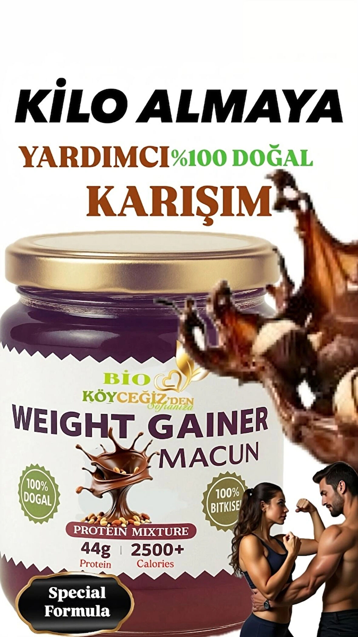 Yetişkinler İçin Kilo Aldırıcı % Doğal Takviye | Pekmez Bal Tahin Arı Sütü Badem Ceviz Karışımı