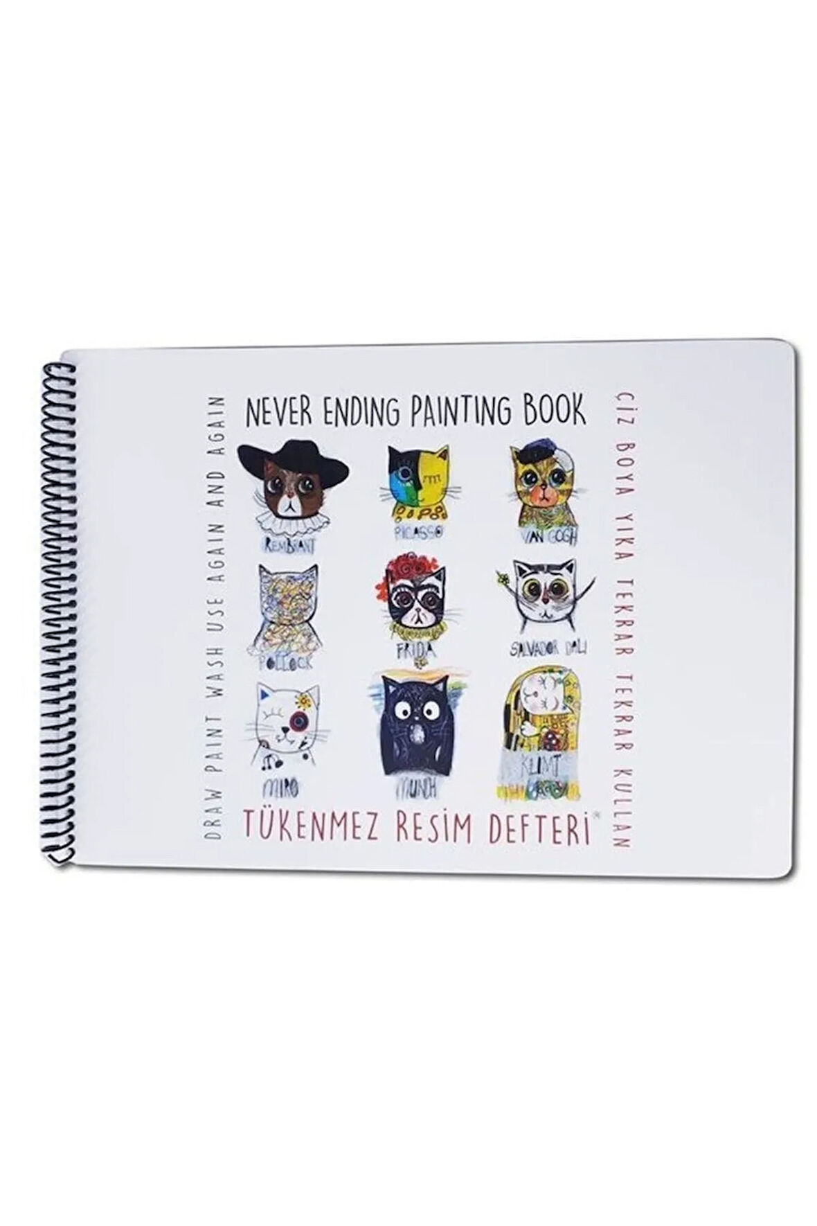 Tükenmez Resim Defteri - Ressam Kediler - 25x35 Cm