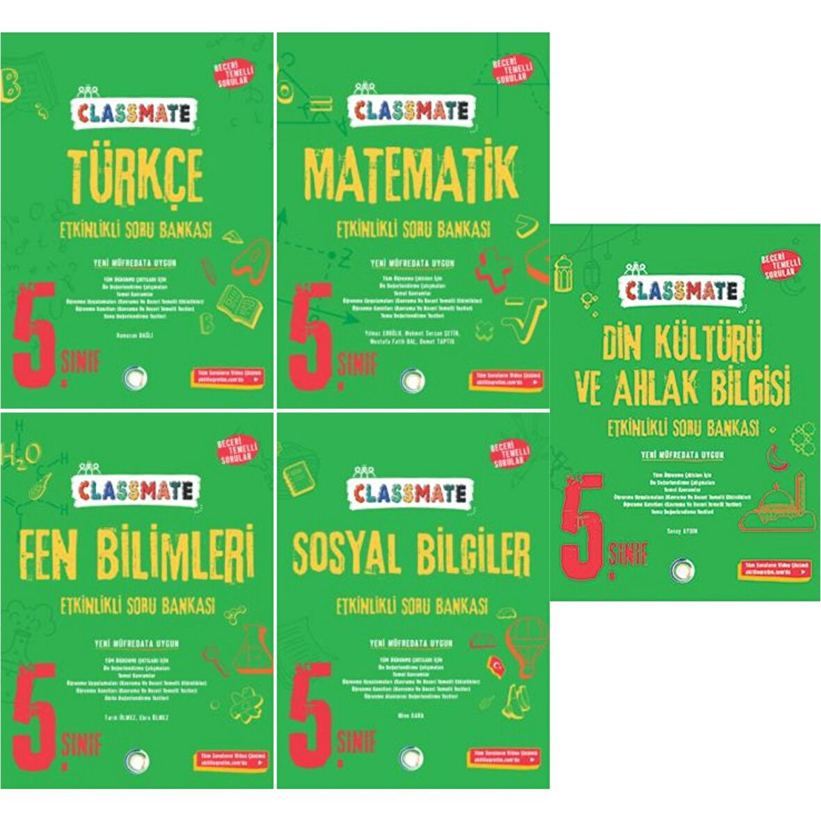 2025 Classmate 5. Sınıf Türkçe Soru Bankası - Matematik Soru Bankası - Fen Bilimleri Soru Bankası 5'li Set