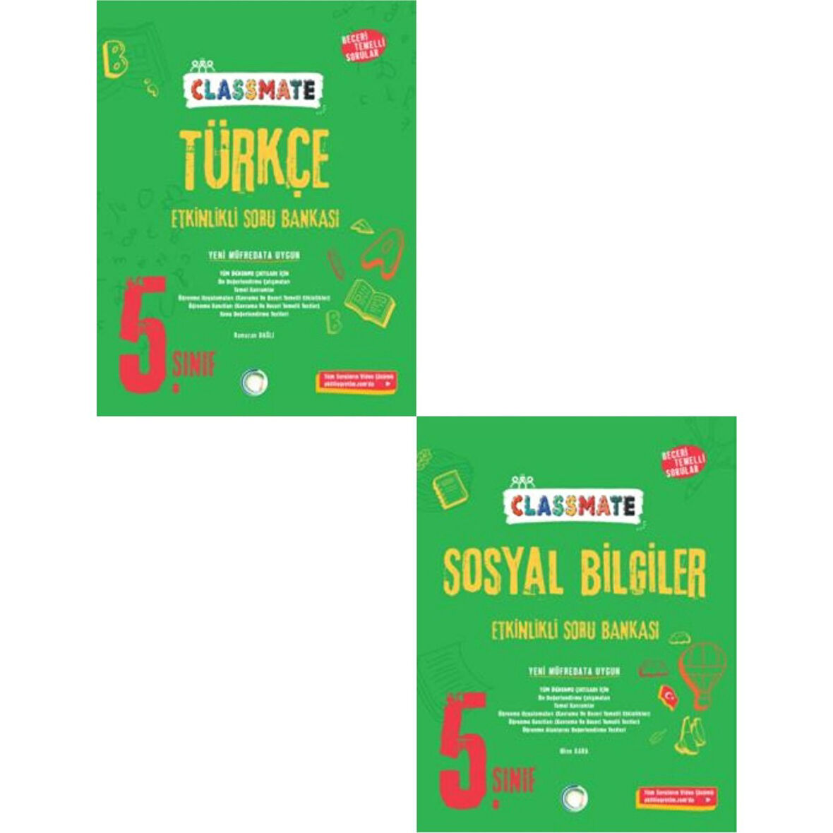 2025 Classmate 5. Sınıf Türkçe Soru Bankası - Sosyal Bilgiler Soru Bankası + Deneme