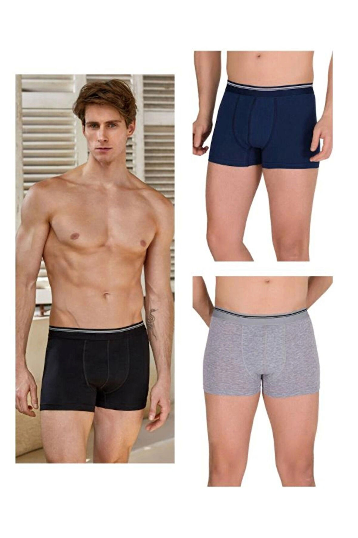 kit iç giyim Berrak 1097 6'lı (Görseldeki Renkler) Likralı Erkek Boxer