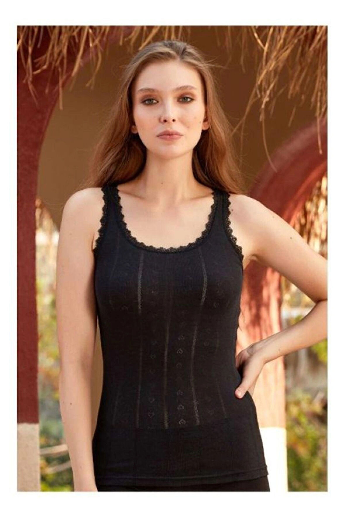 Berrak 8049 6'lı Kalp Desenli %100 Pamuk Kalın Askılı Kadın Atlet