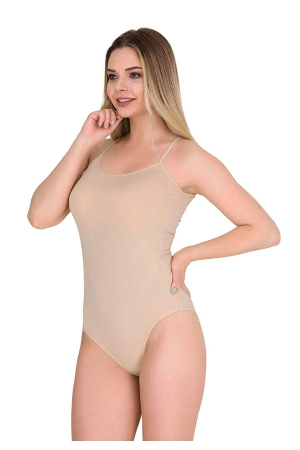 kit iç giyim Berrak 4'lü ince Askılı Çıtçıtlı (Kancalı) Body - Atlet