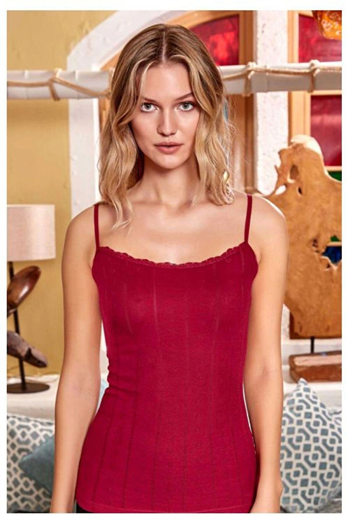 Berrak 8050 3'lü %100 Pamuk İnce Askılı Kadın Atlet