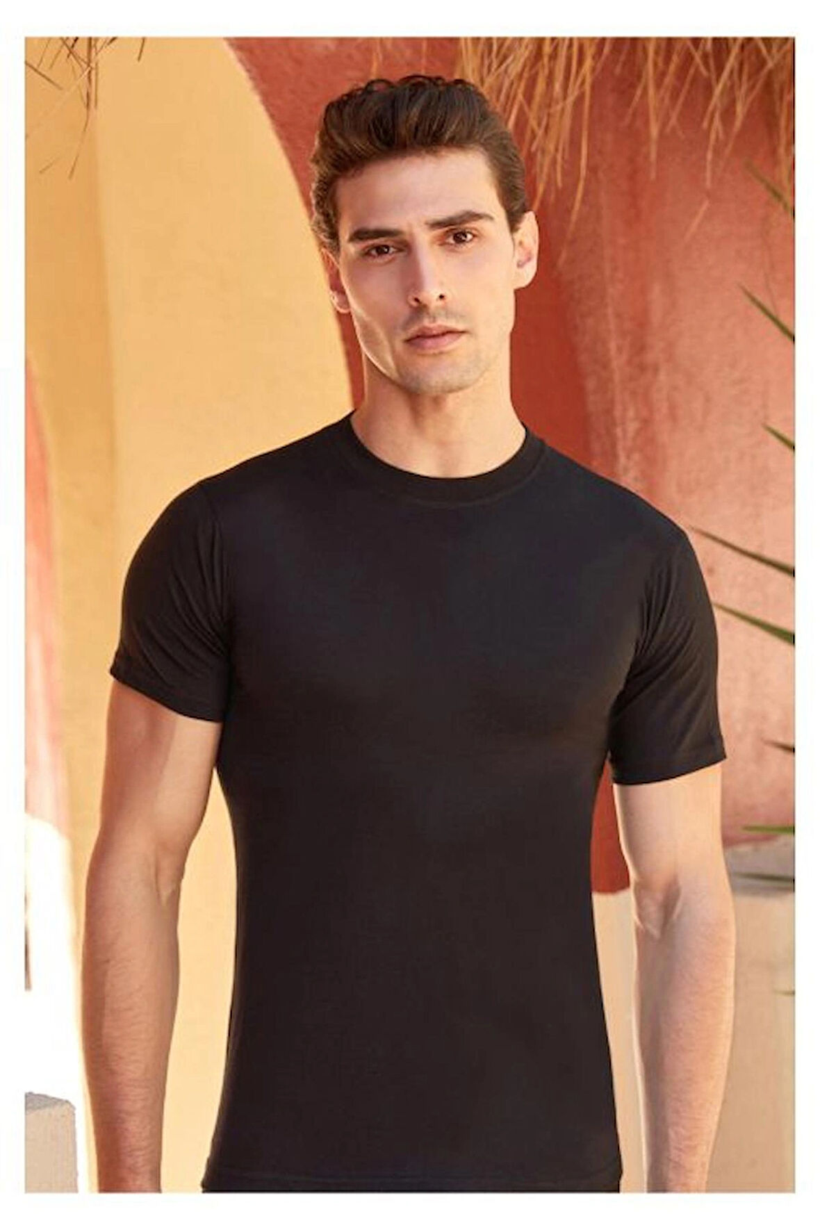 Berrak Tekli Sıfır Yaka KısaKollu %100 Pamuk Penye Erkek Fanila - Atlet