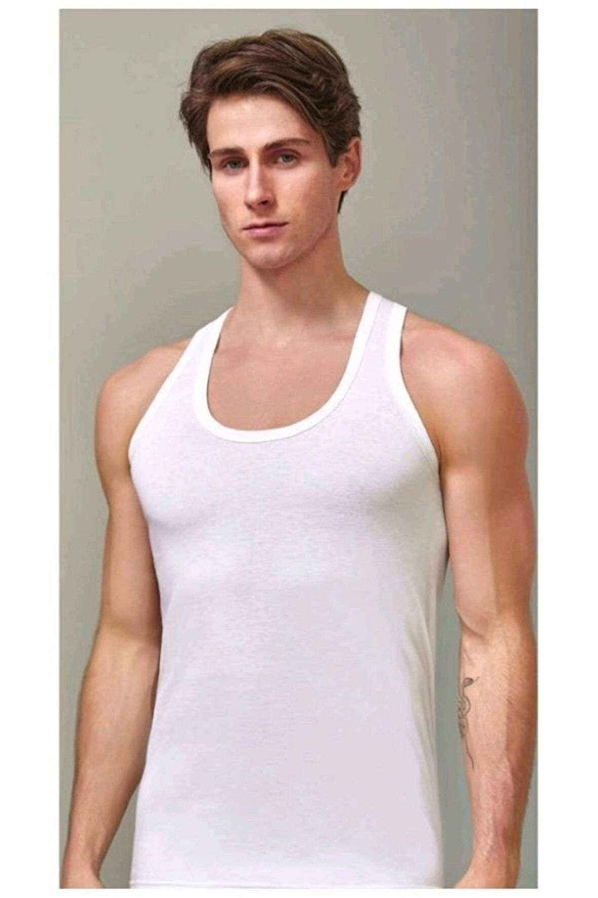 kit iç giyim Berrak 1001 4'lü Slim Fit (En Dar - Boy Uzun) %100 Pamuk Erkek Atlet