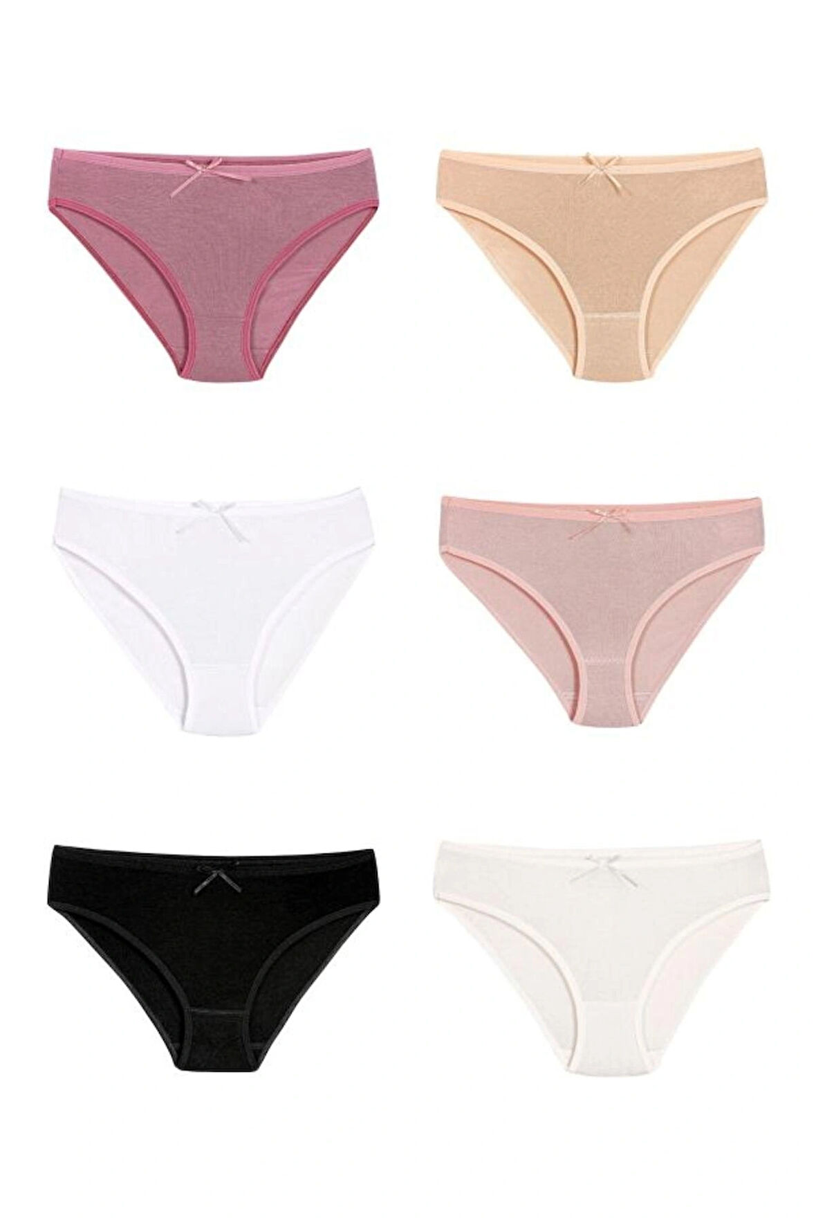 kit iç giyim YILDIZ 6'lı (Görseldeki Renkler) BAMBU Kadın Bikini Külot