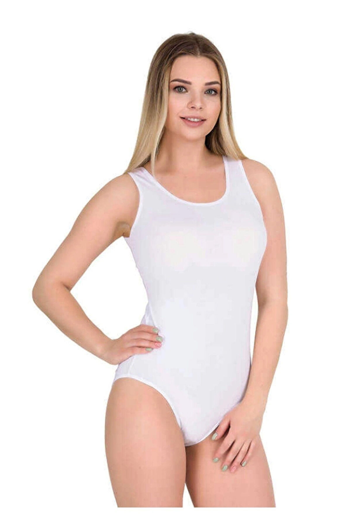 kit iç giyim Berrak 3'lü Kalın Askılı Çıtçıtlı (Kancalı) Body - Atlet