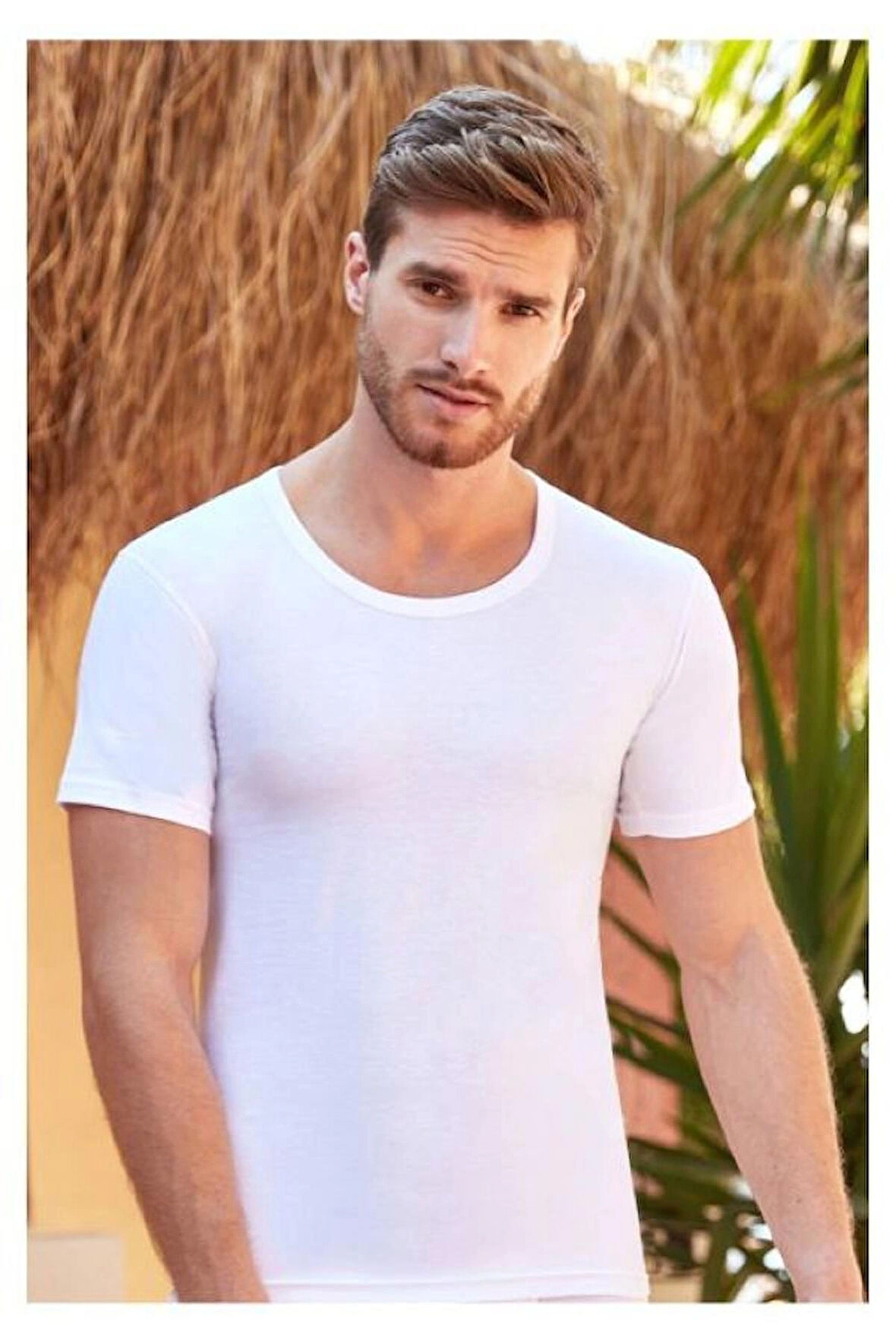 Berrak 1002 3'lü Bisiklet Yaka %100 Pamuk Kısa Kollu Erkek Fanila - Atlet