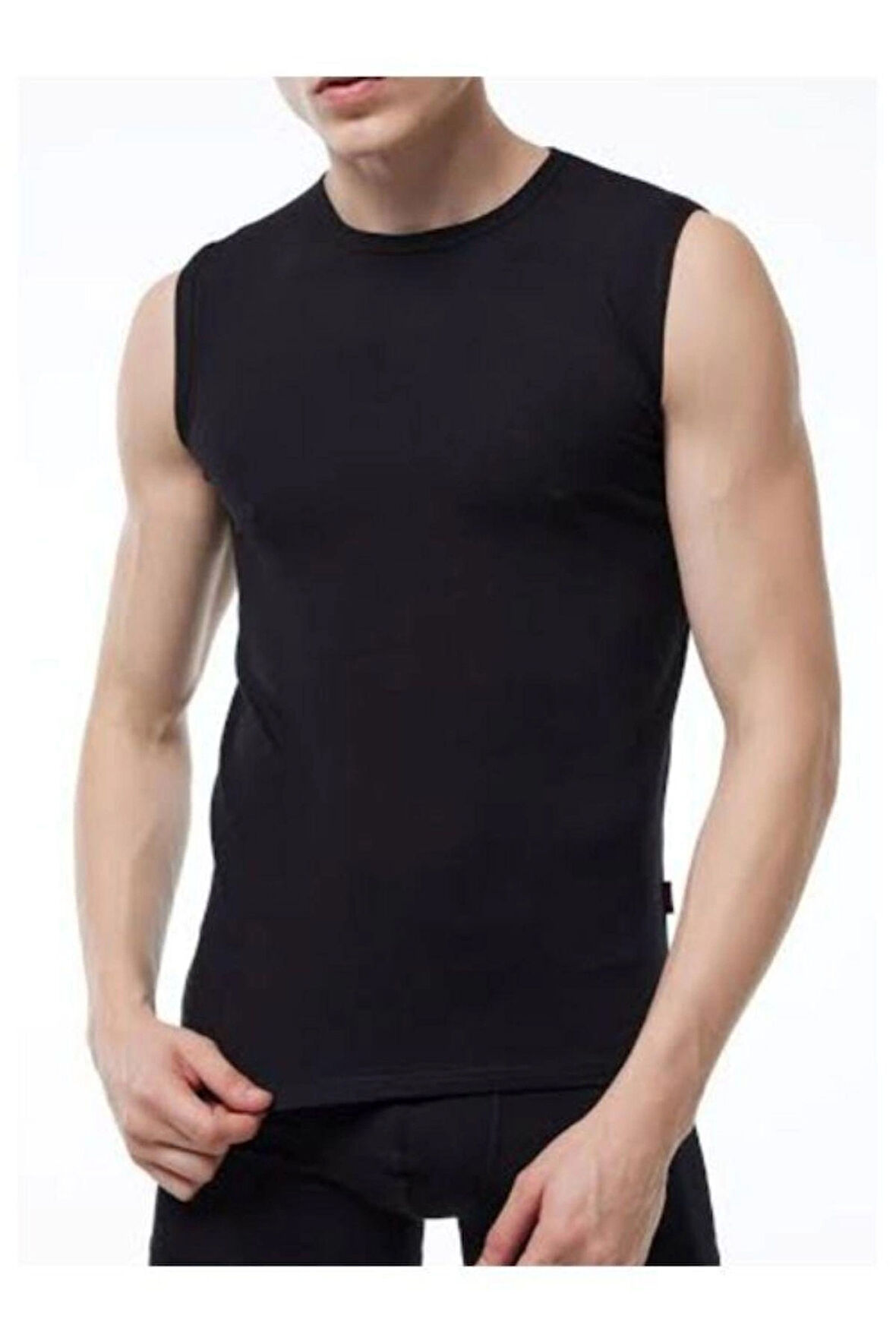 Berrak 2'li Likralı Bisiklet Yaka Kolsuz Erkek Atlet