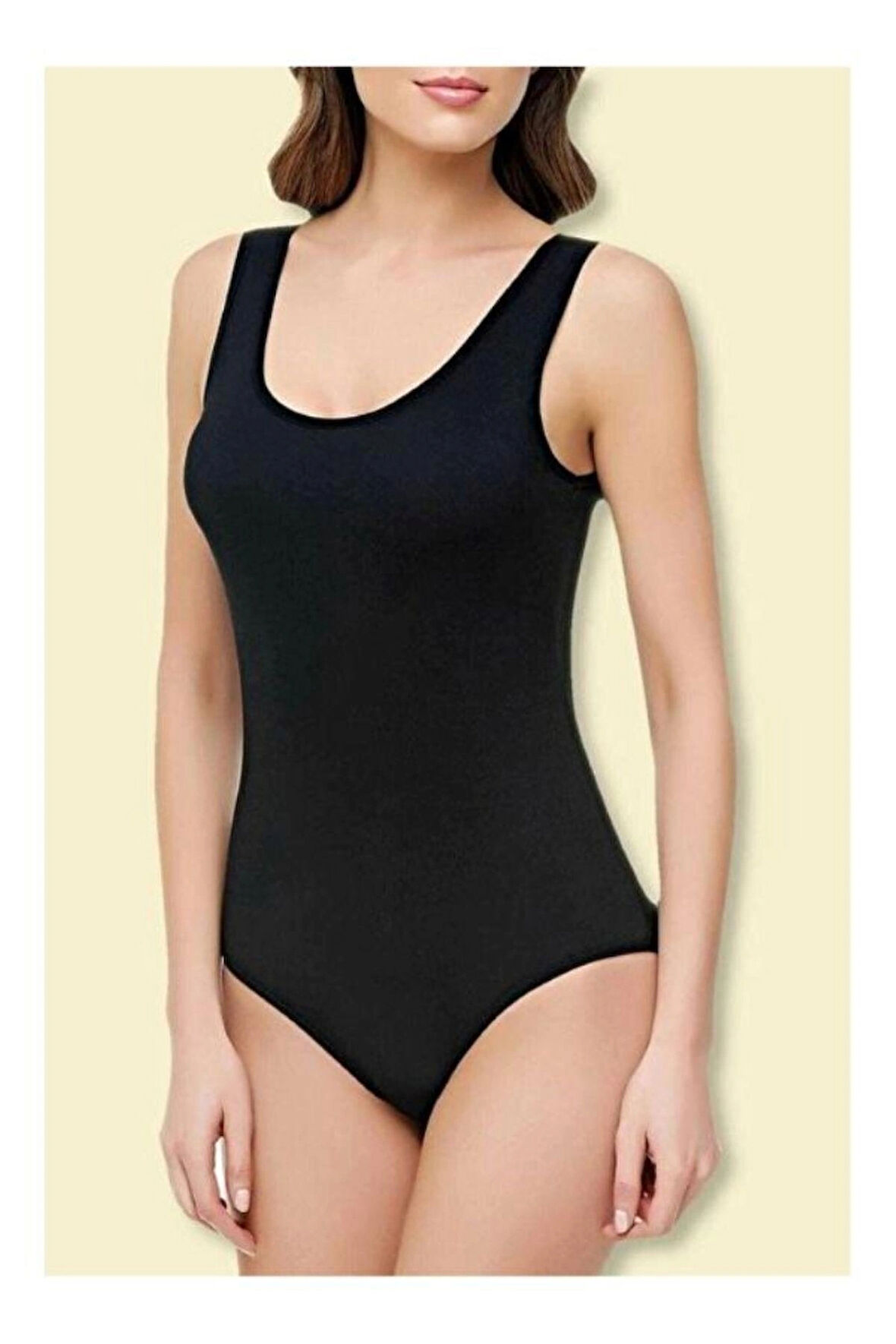 Tutku 6'lı Kalın Askılı Çıtçıtlı (Kancalı) Kadın Body - Atlet