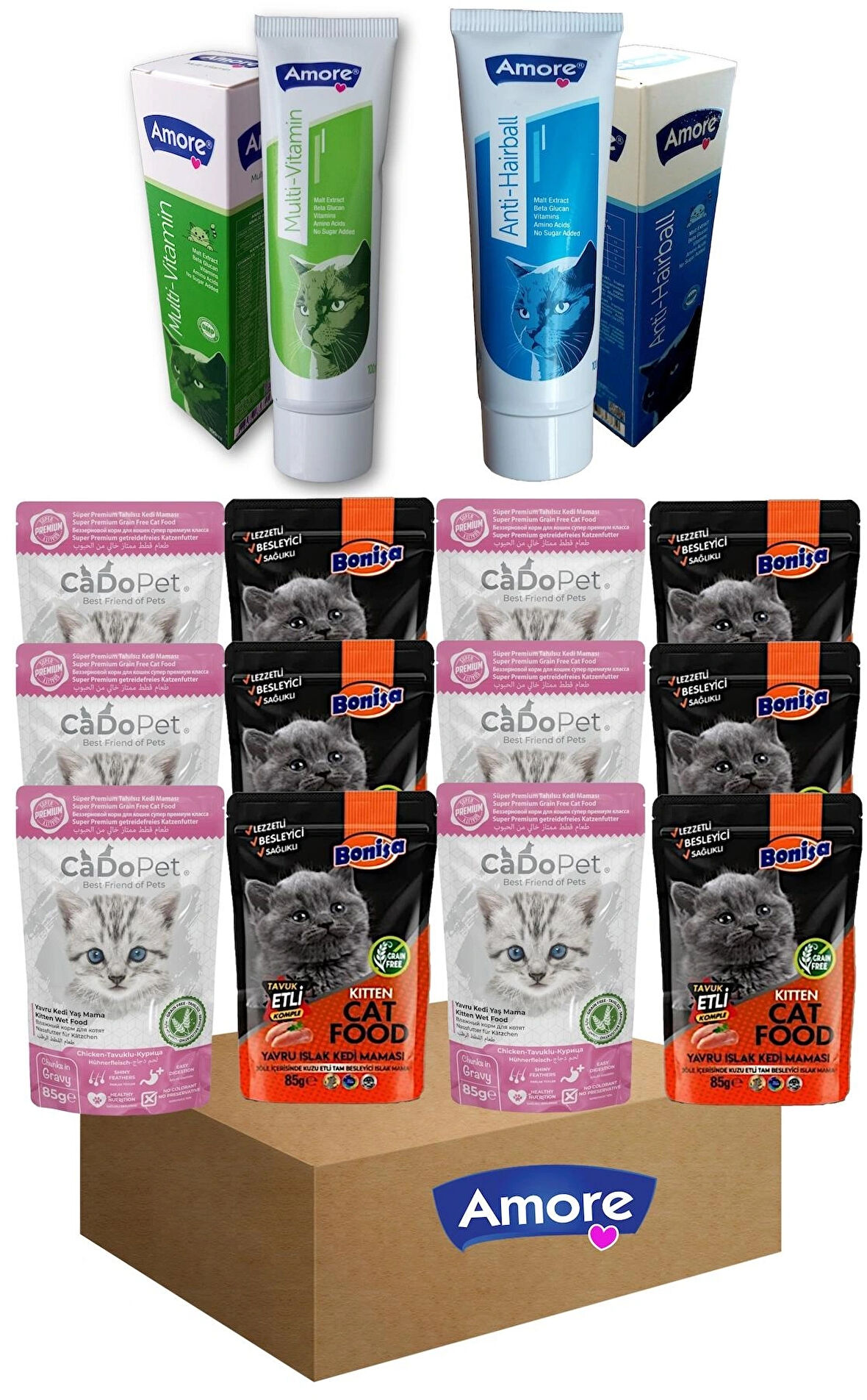 Avida-Kitten-Treats-1 Yavru Kedi Ödül Maması Paketi 12-Punch,2-Malt