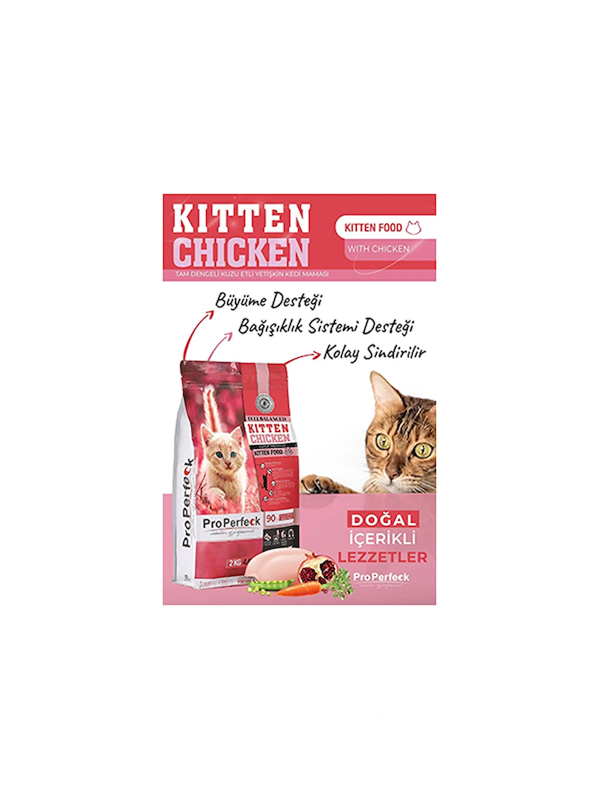 PREMİUM TAVUKLU NARLI HAVUÇLU YAVRU KEDİ MAMASI 10 KG