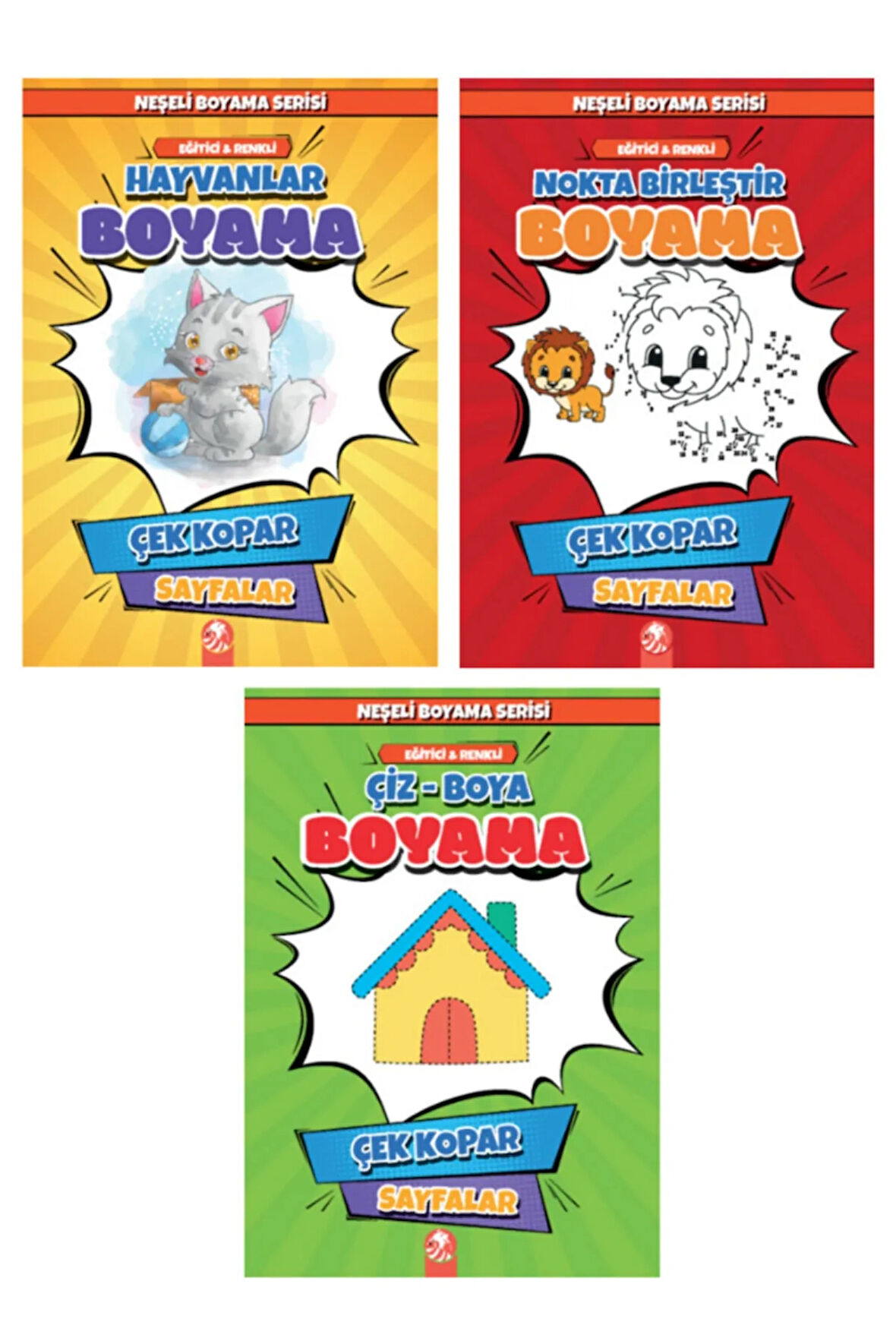 Neşeli Boyama Serisi - Renkli (3 Kitap)