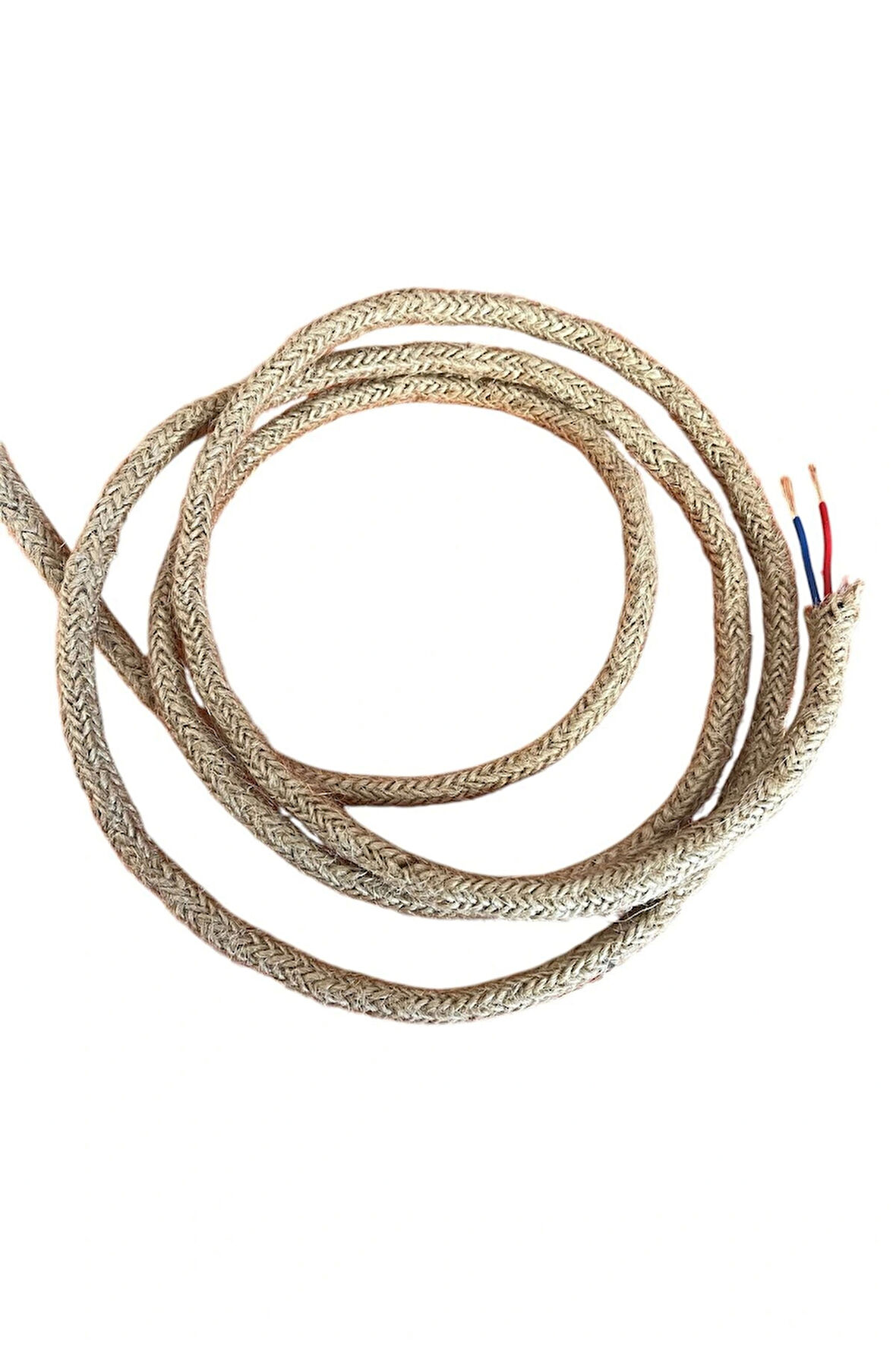 Avize Abajur Duy Elektrik Kablosu Jüt Hasır 8MM (2*0,75 TTR) (1 Metre)