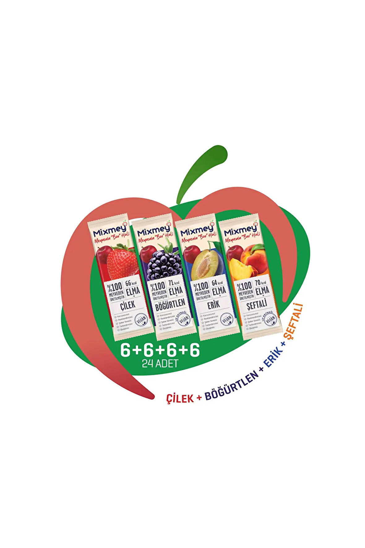 Klasik Favoriler Meyve Bar Paketi | Vegan, Doğal ve Glutensiz Sağlıklı Atıştırmalık 20g x 24 Adet