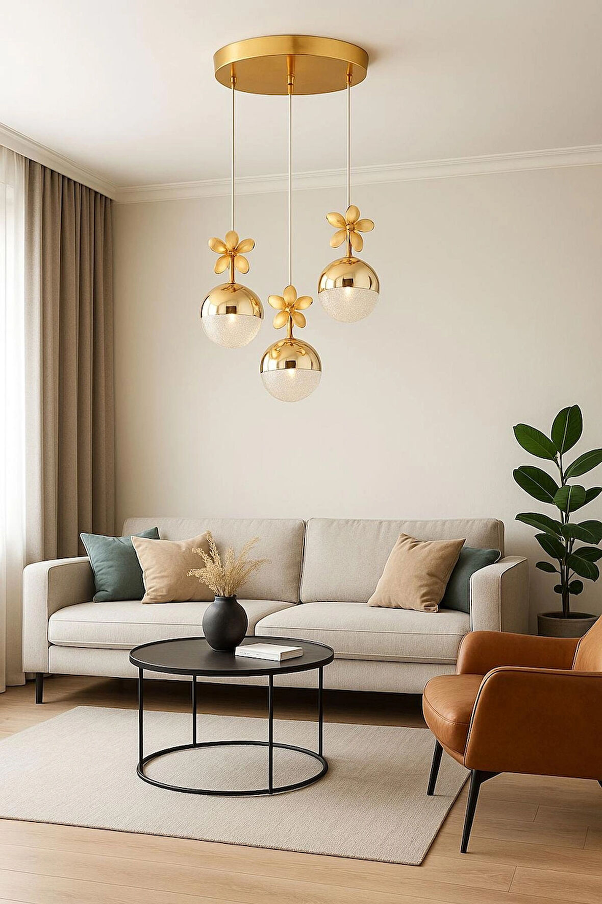 Kelebek Model Gold Kaplama Salon Mutfak Oturma Odası Led Spor Modern Sarkıt Avize
