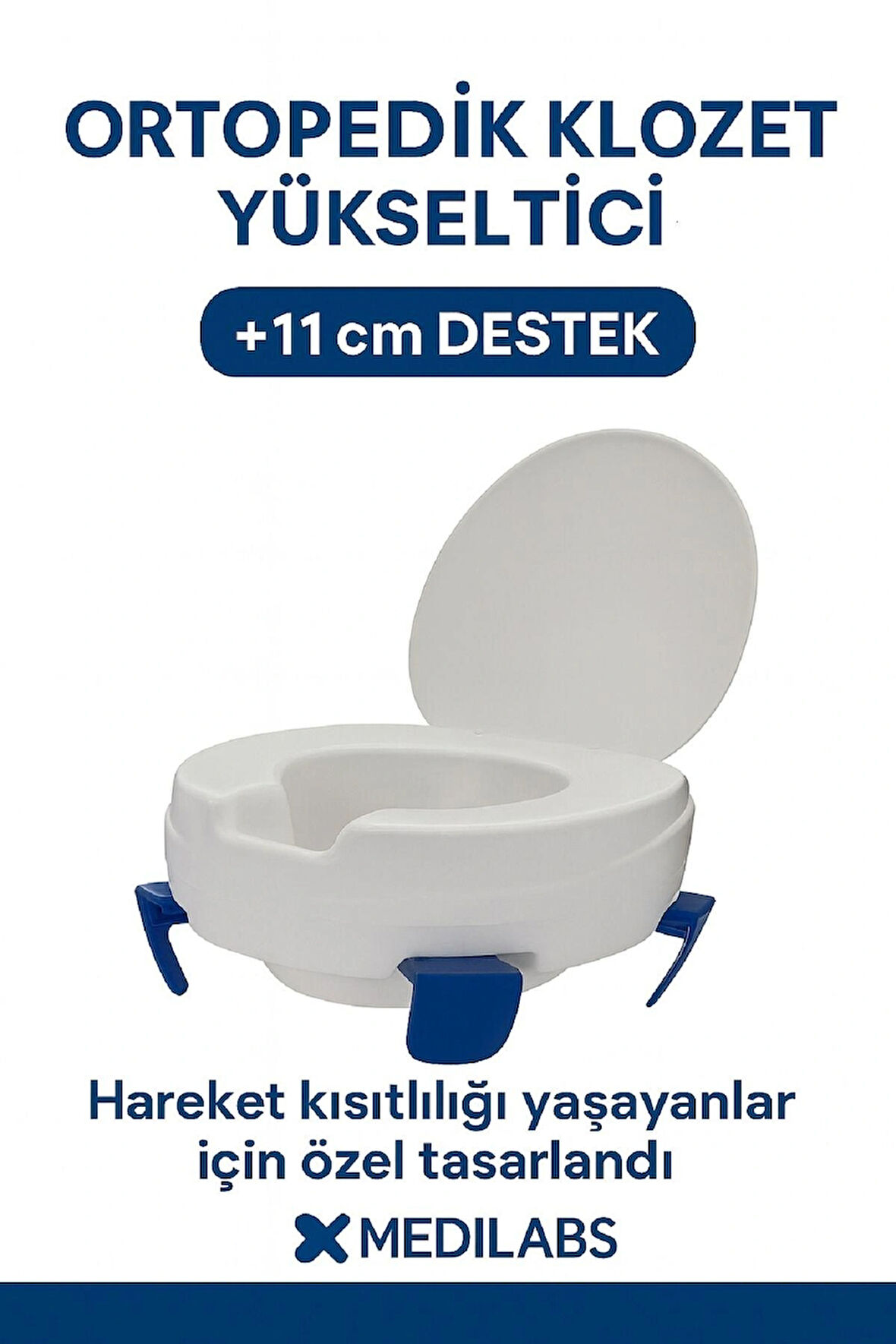  Tuvalet Klozet Yükseltici Aparat Kapaklı Kolay Montaj Tuvalet Yükseltici