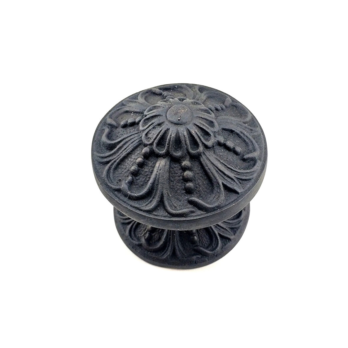 Antika Tarz Dekoratif Pirinç Çiçekli Kapı Tokmağı - 80 Mm Çap, Oksit