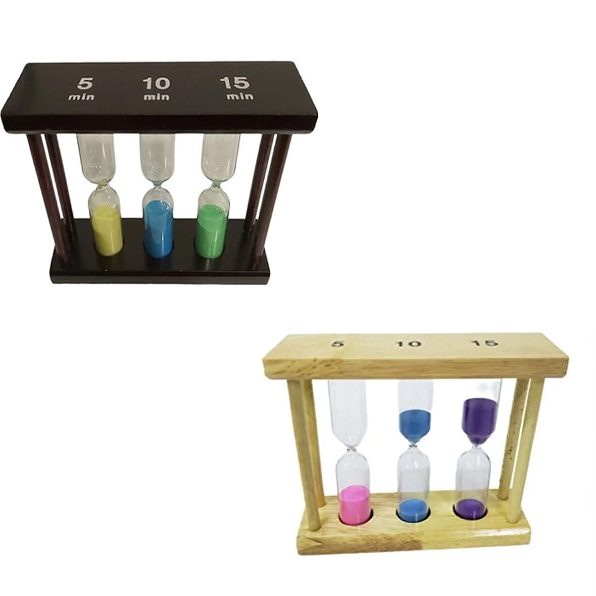 3&039Lü Ahşap 5-10-15 Dk Kum Saati