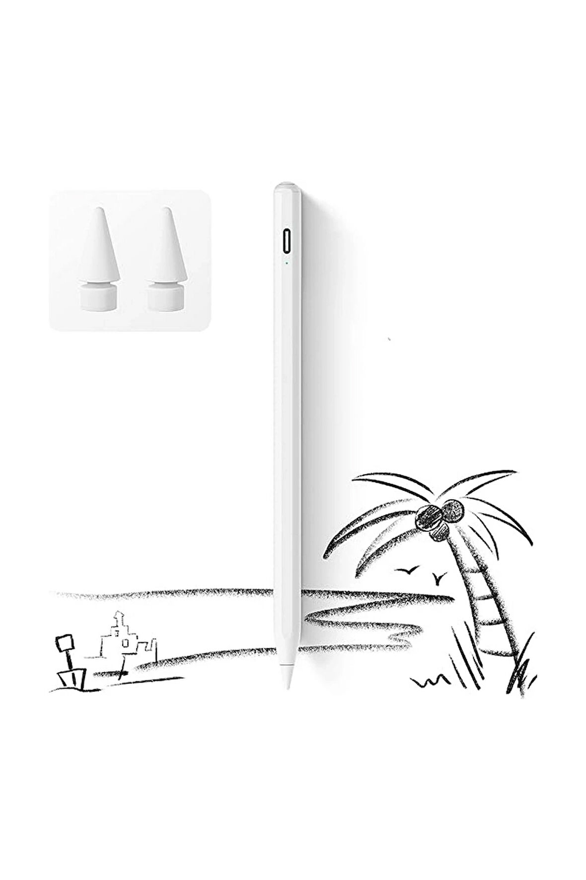 İpad 2018-2022 İçin Düğmeli Stylus Kalem, Avuç İçi Reddetme Aktif Kalem Uyumlu